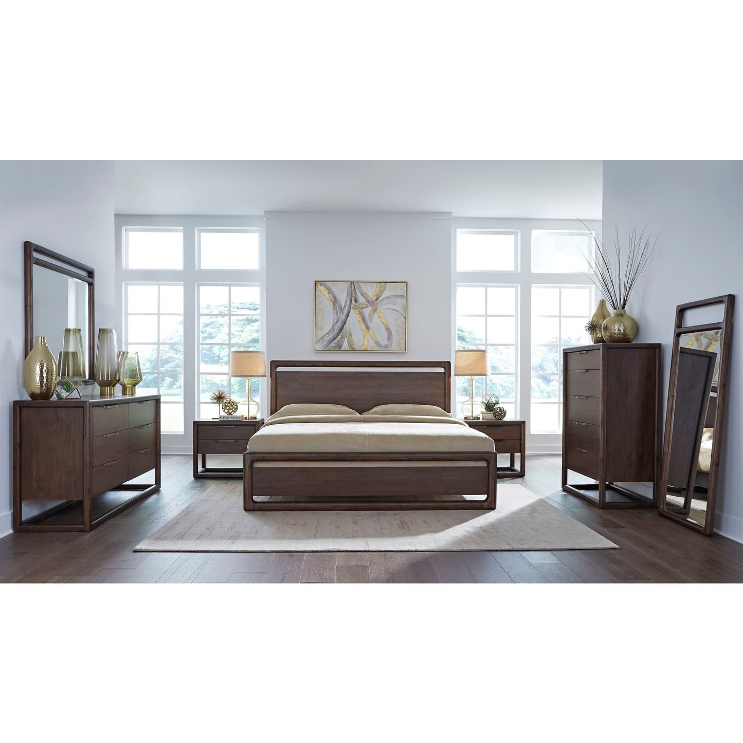 Lit plateforme Sol King - Marron épicé