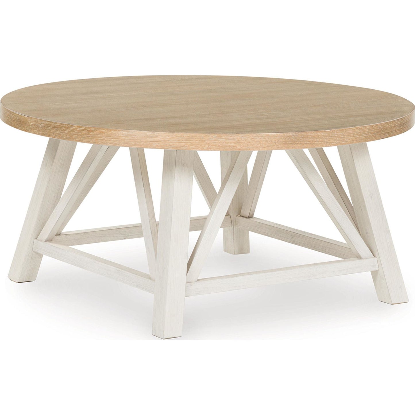 Lot de 3 tables Fawndell - Blanc antique/marron