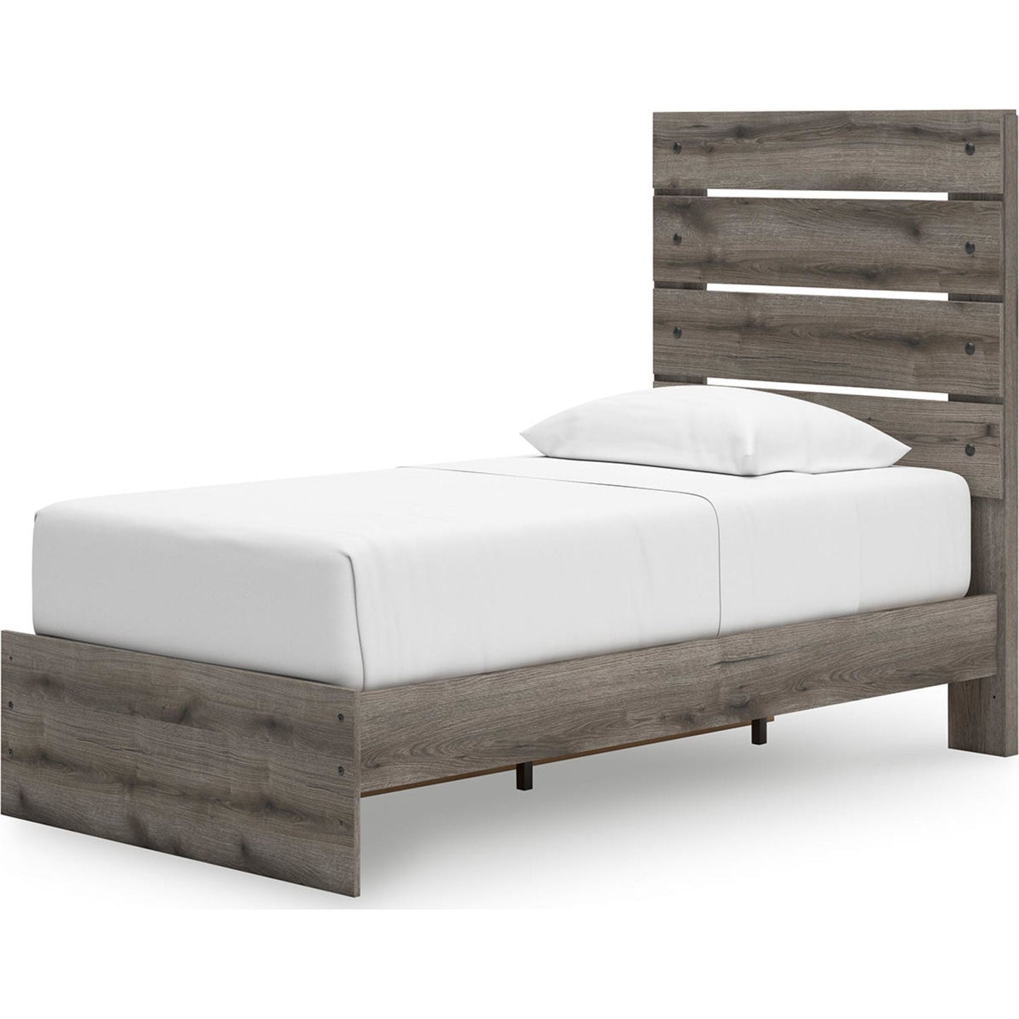 Lit double avec rangement Graystorm - Marron Gris