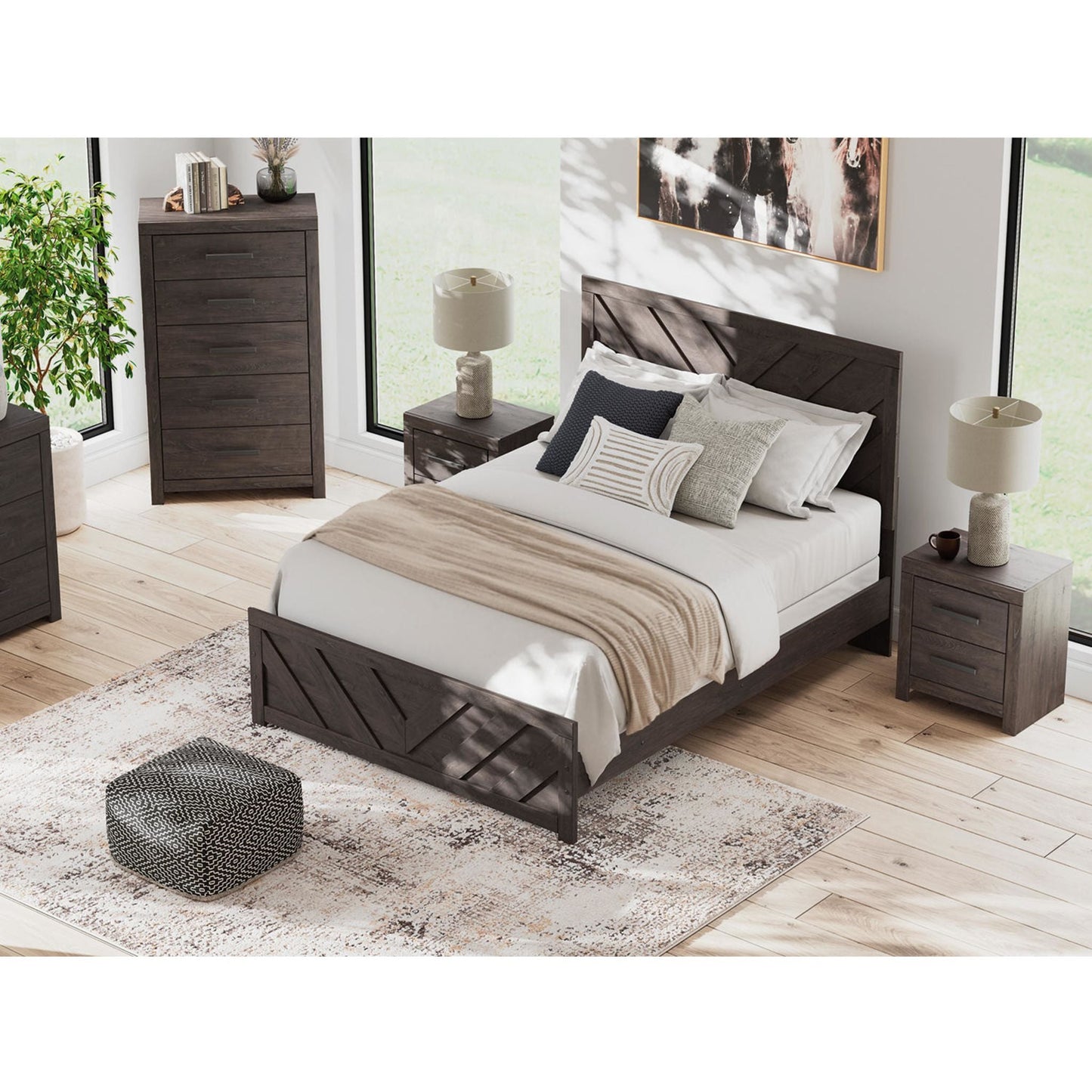 Lit Queen Size Prendonea - Anthracite