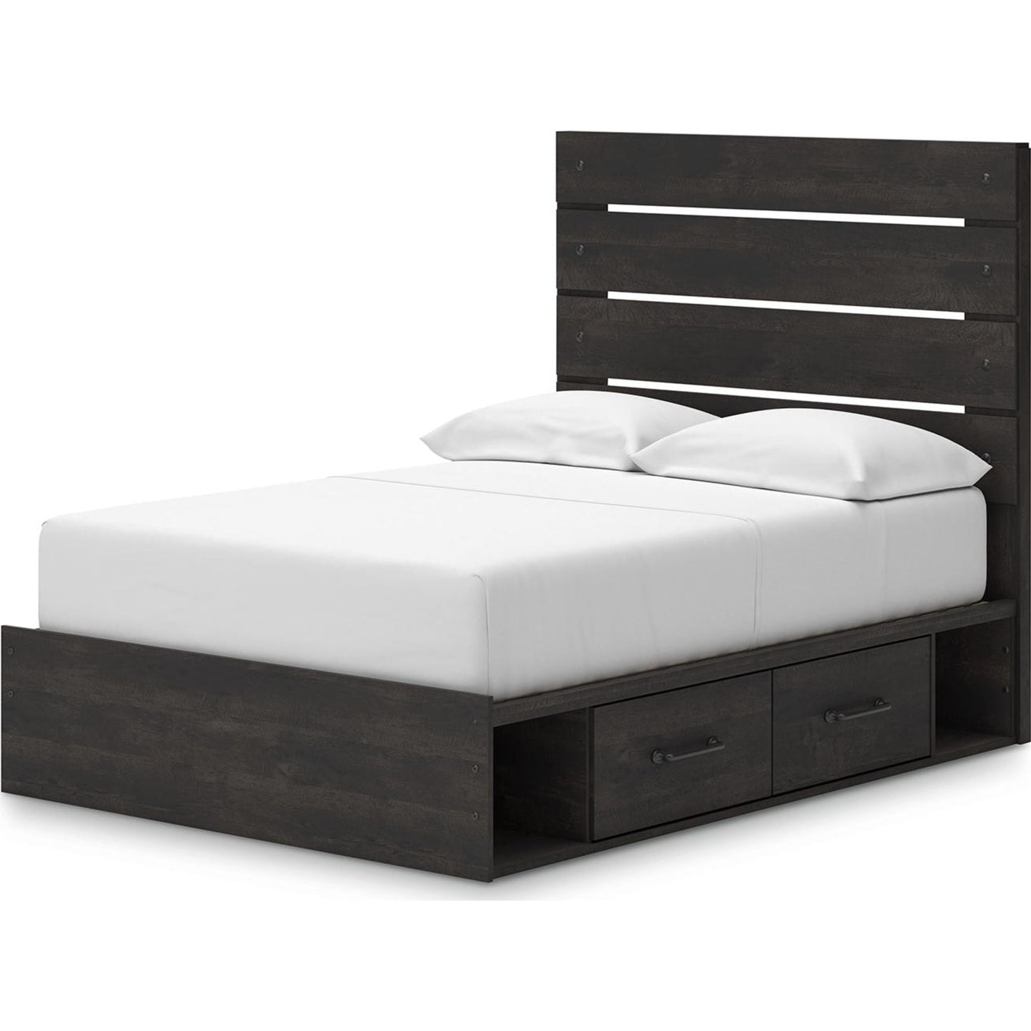 Lit de rangement complet Hollivern - Gris foncé