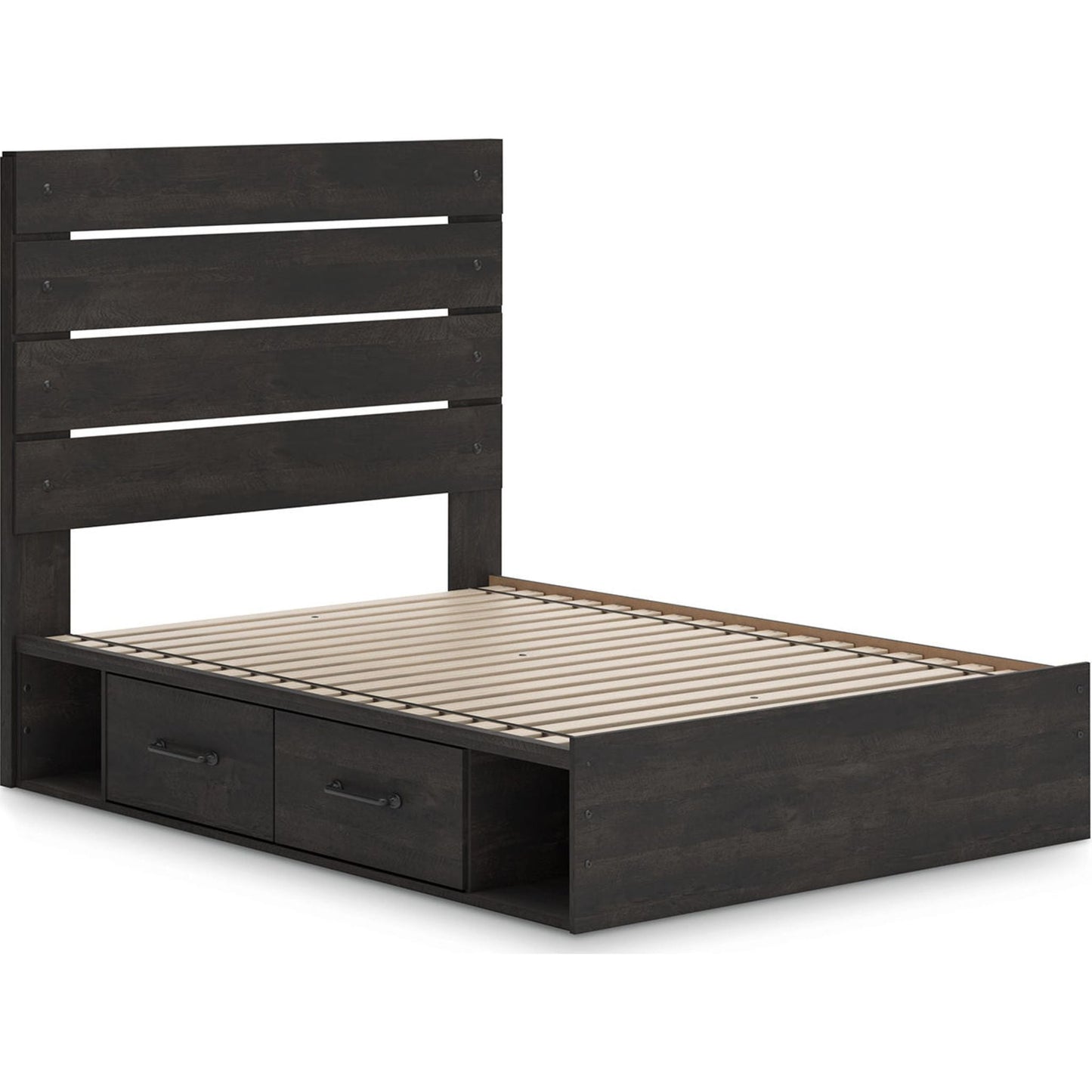 Lit de rangement complet Hollivern - Gris foncé