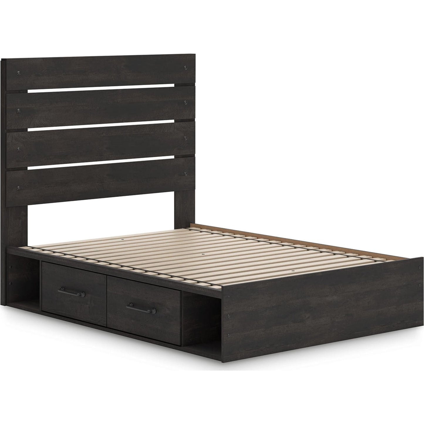 Lit de rangement complet Hollivern - Gris foncé
