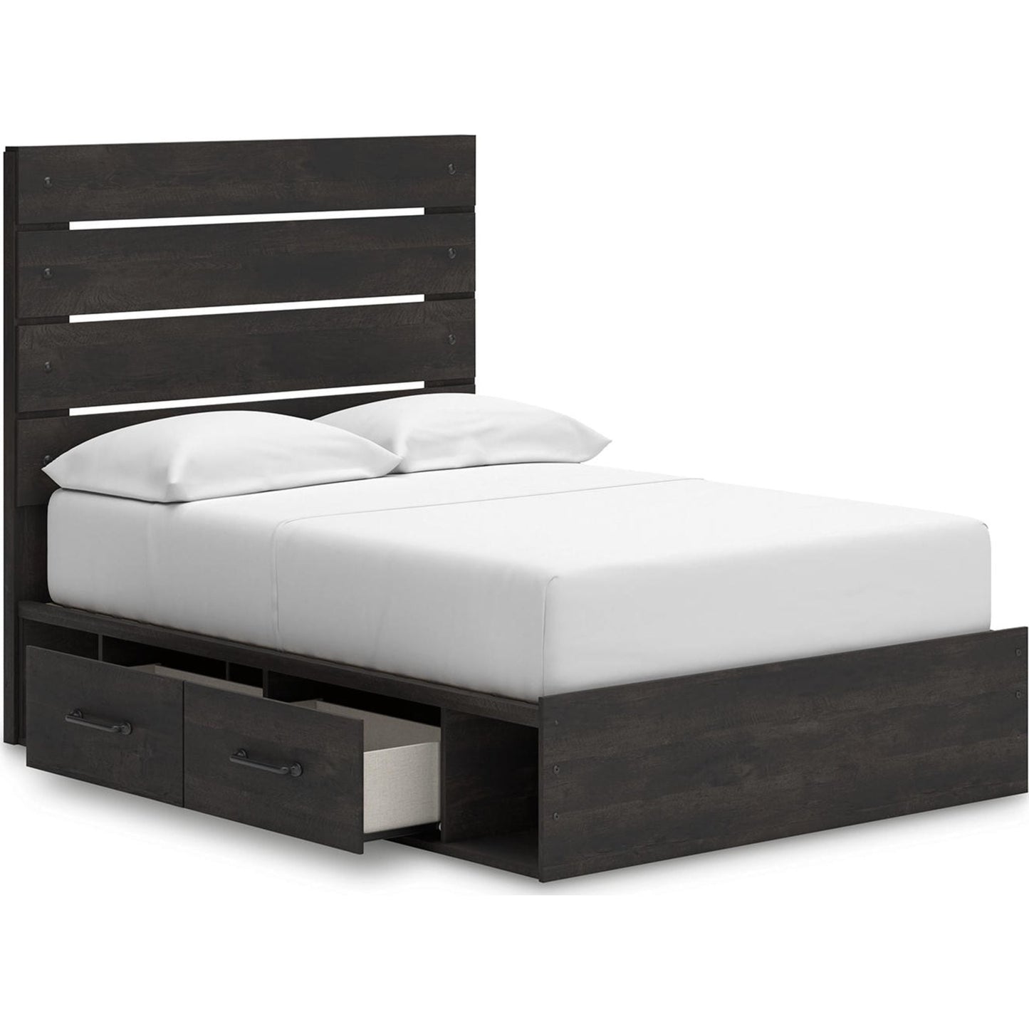 Lit de rangement complet Hollivern - Gris foncé