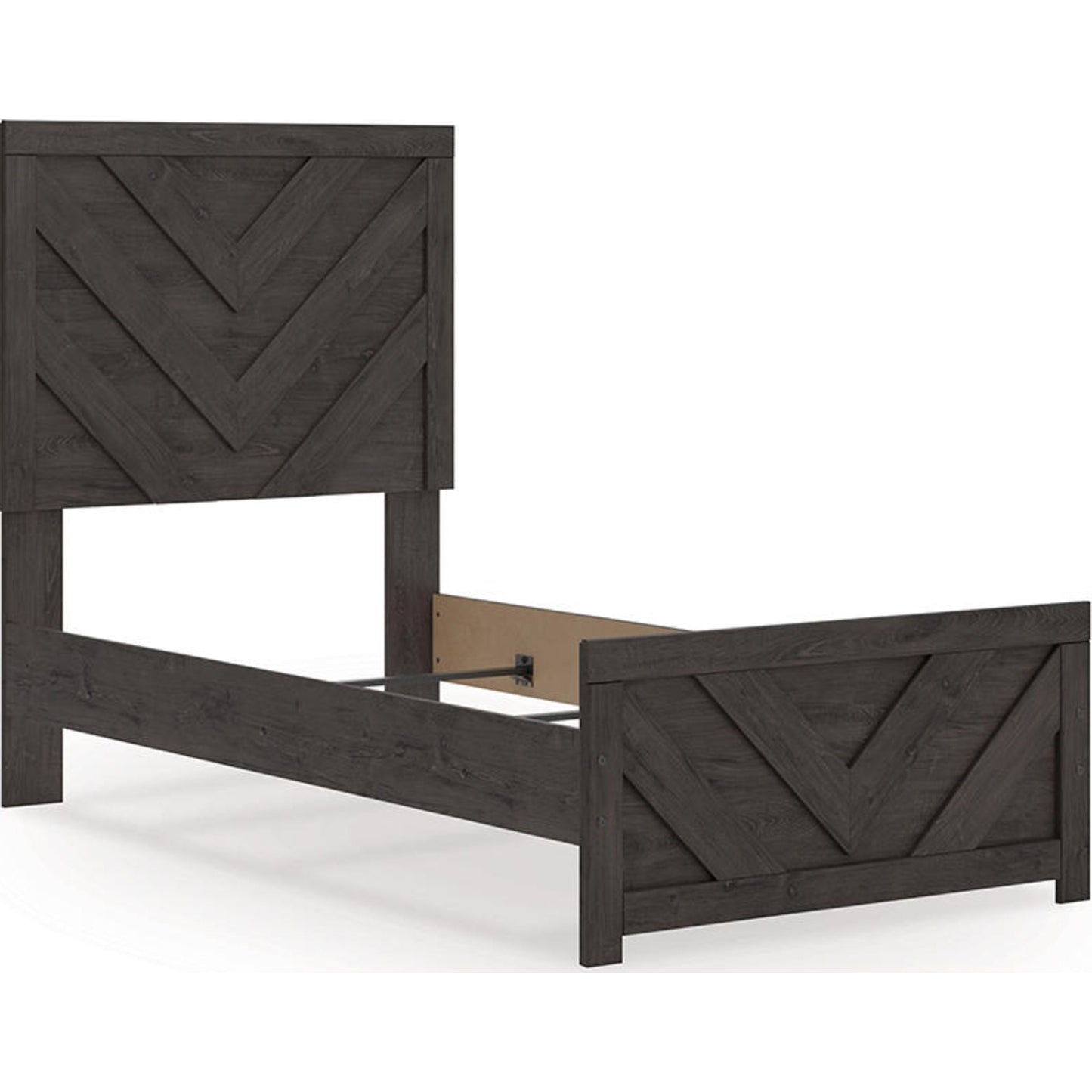 Lit simple à panneaux Prendonea - Anthracite