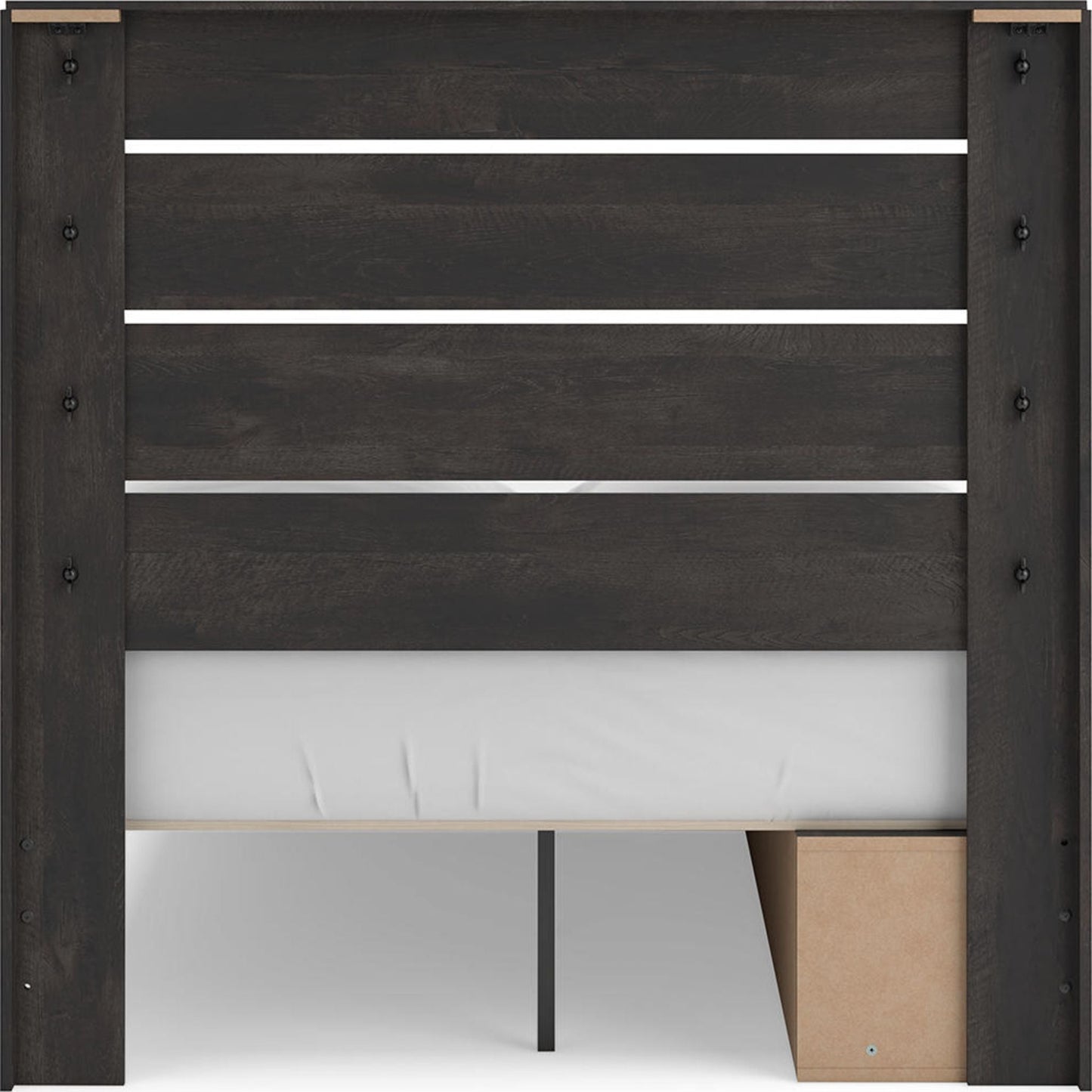 Lit de rangement complet Hollivern - Gris foncé