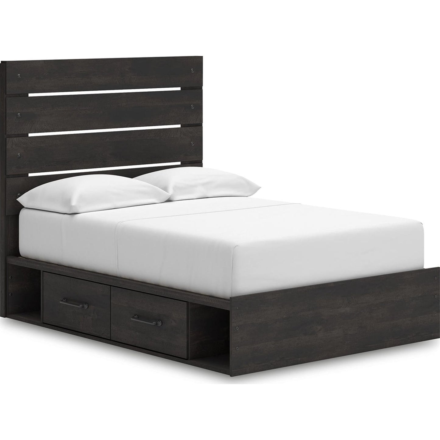 Lit de rangement complet Hollivern - Gris foncé