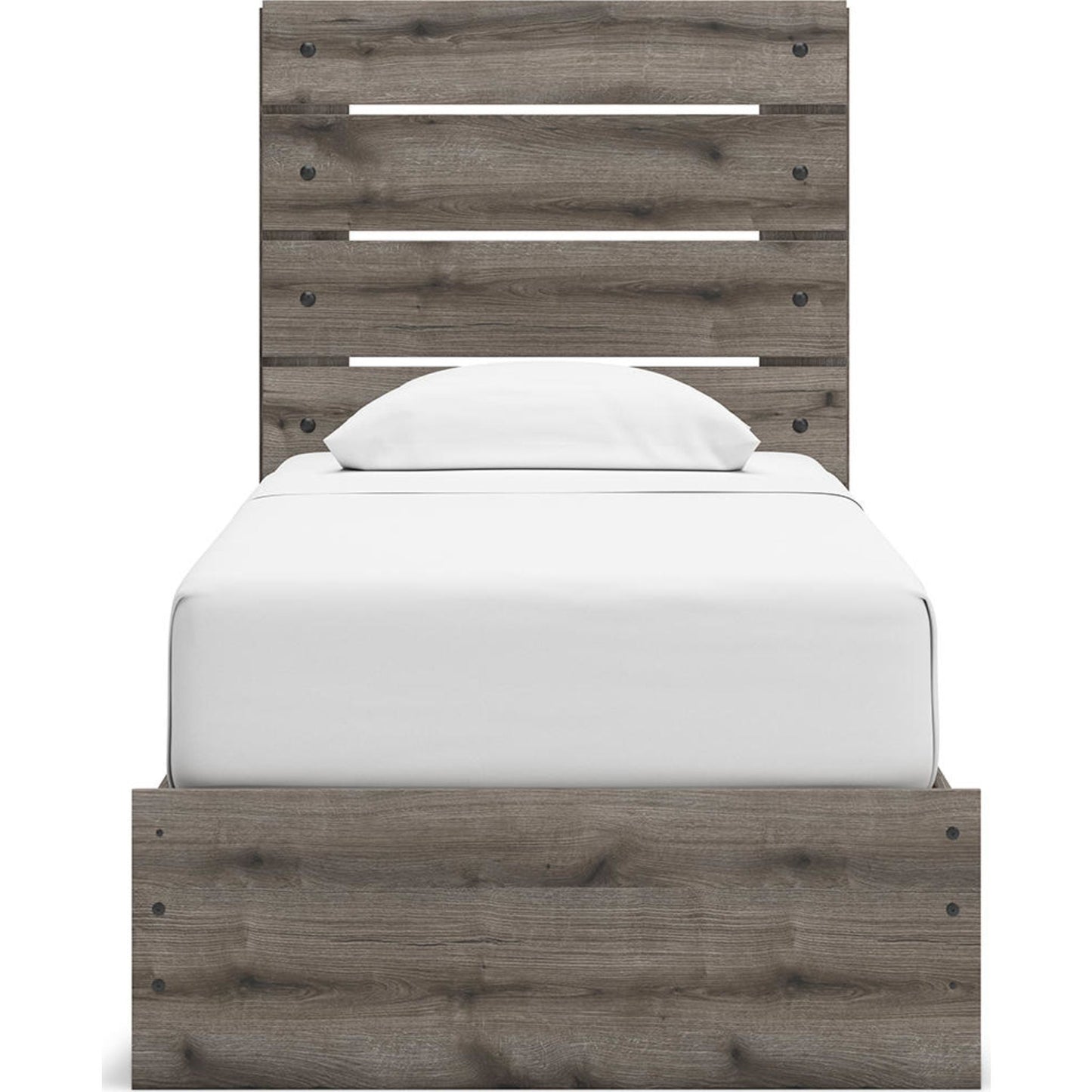 Lit double avec rangement Graystorm - Marron Gris