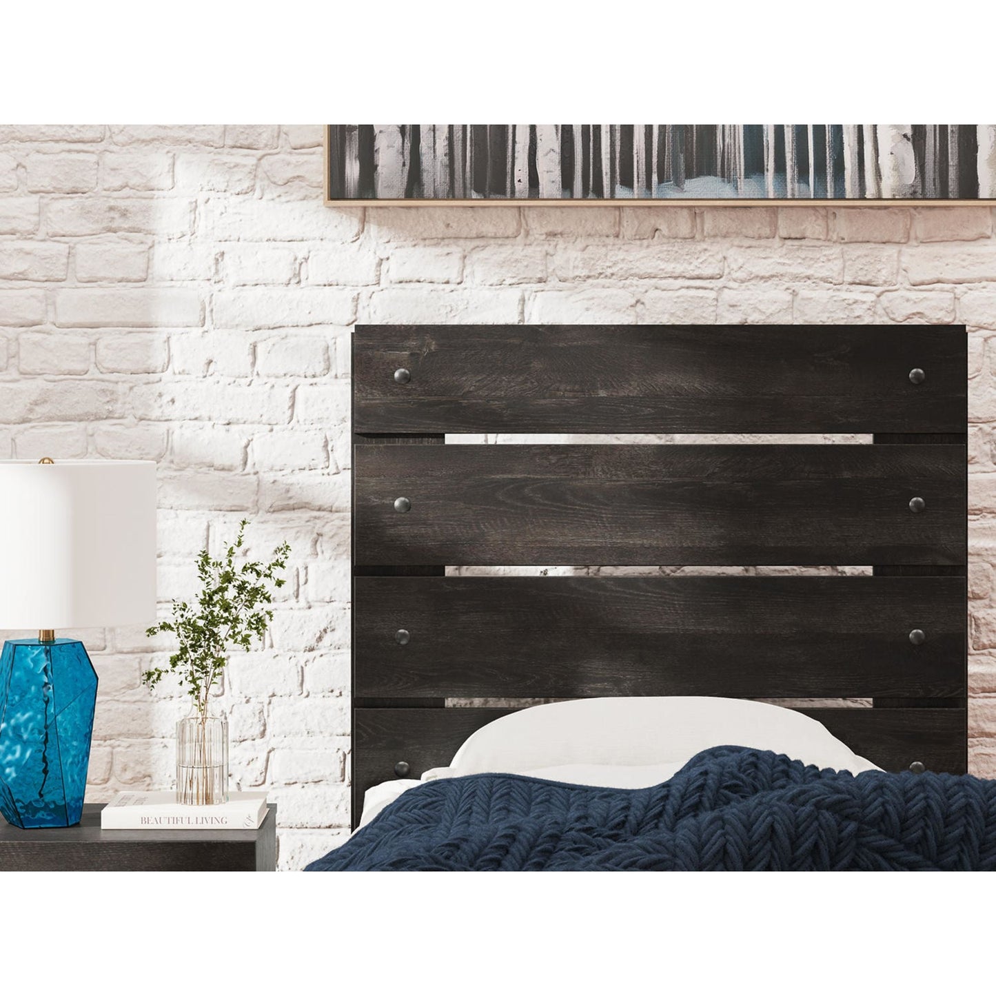 Lit de rangement complet Hollivern - Gris foncé