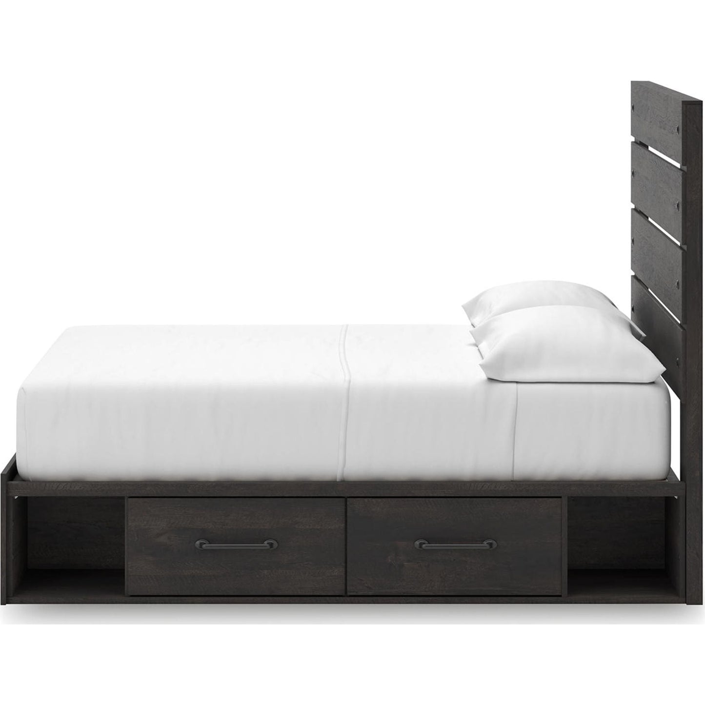 Lit de rangement complet Hollivern - Gris foncé