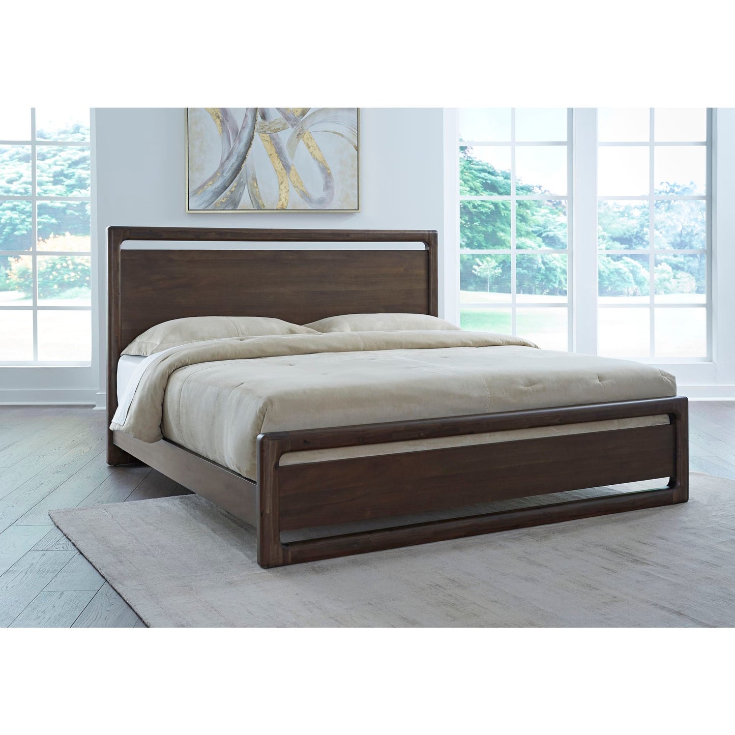 Lit plateforme Sol King - Marron épicé