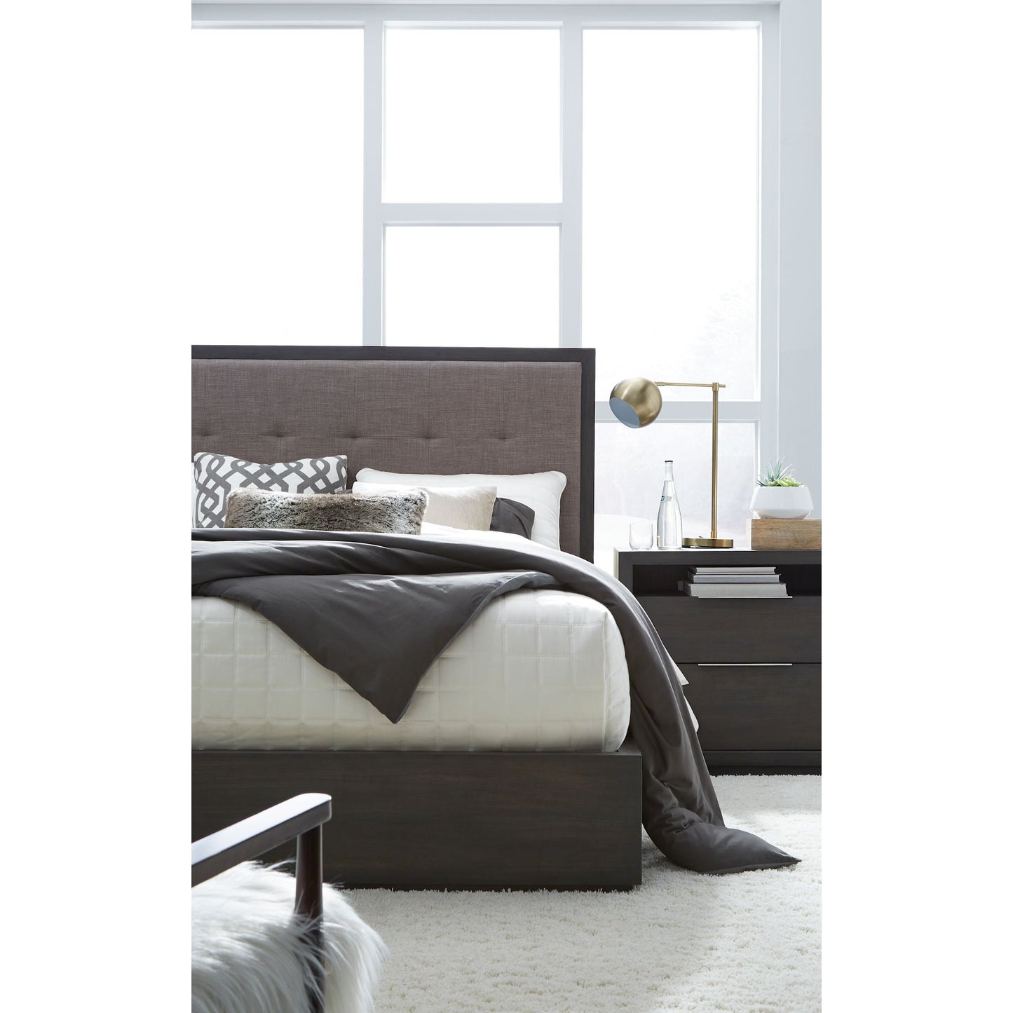 Lit plateforme Stafford - Gris basalte