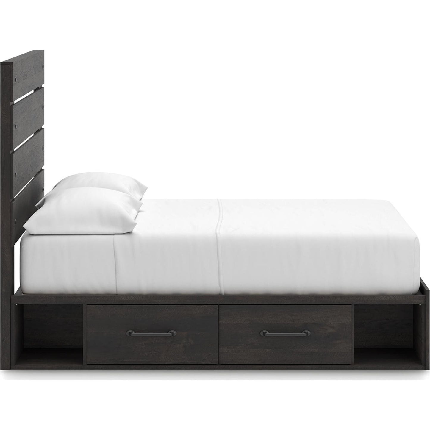 Lit de rangement complet Hollivern - Gris foncé