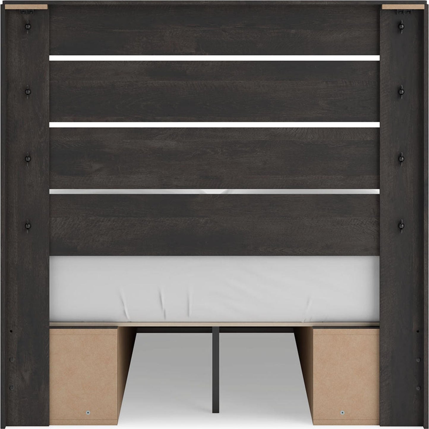 Lit de rangement complet Hollivern - Gris foncé