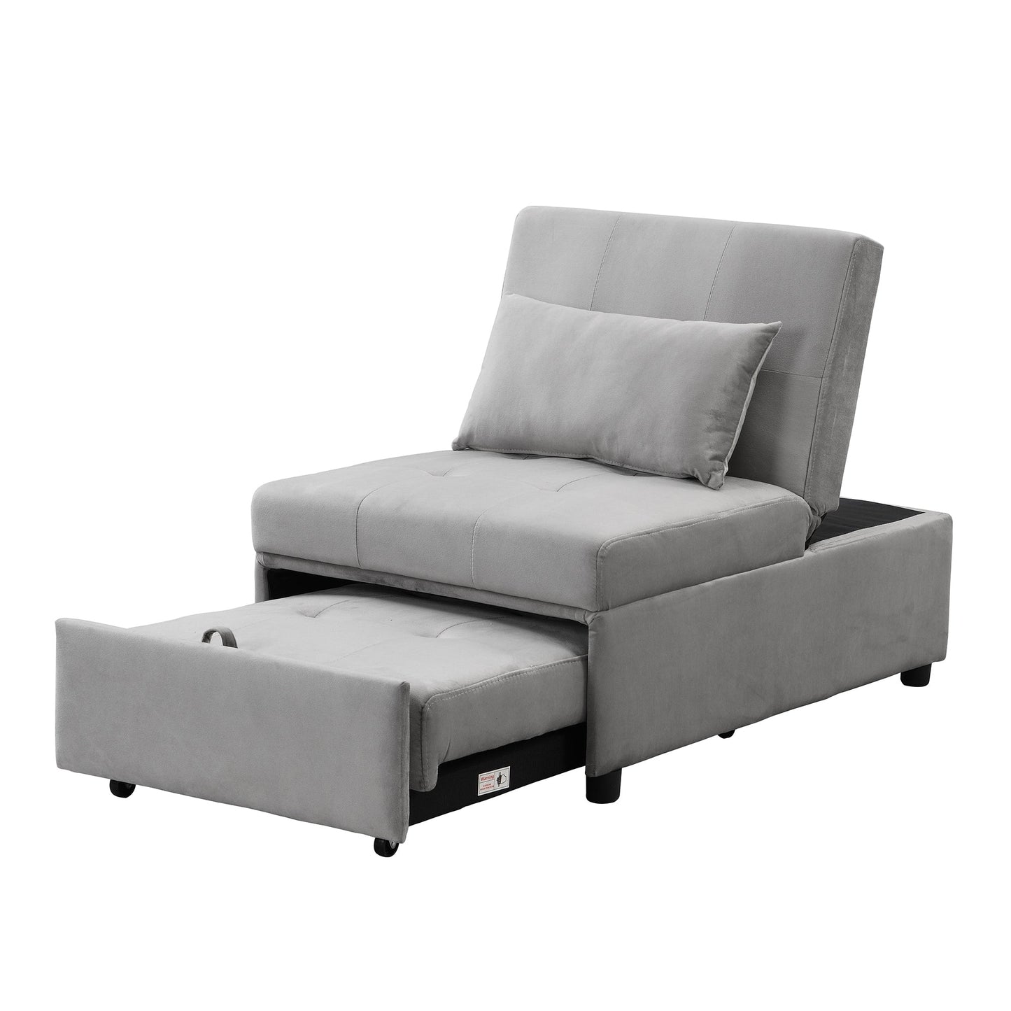 Canapé-lit ottoman simple pliable de 39,8 pouces avec dossier réglable et oreillers pour le salon