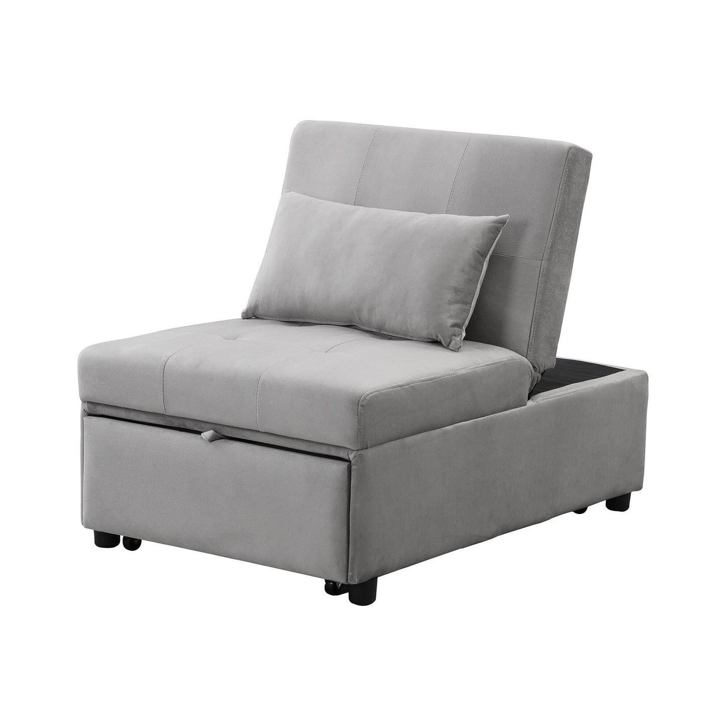 Canapé-lit ottoman simple pliable de 39,8 pouces avec dossier réglable et oreillers pour le salon