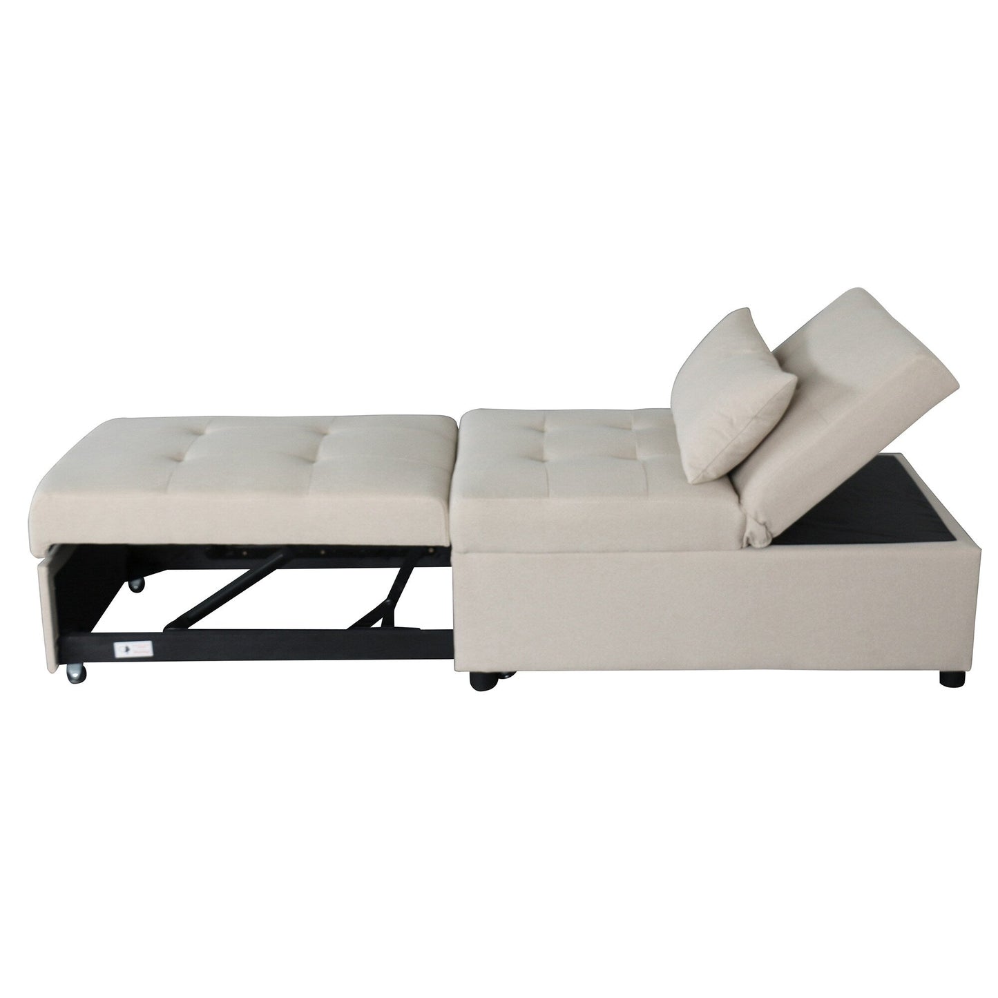 Canapé-lit ottoman simple pliable de 39,8 pouces avec dossier réglable et oreillers pour le salon