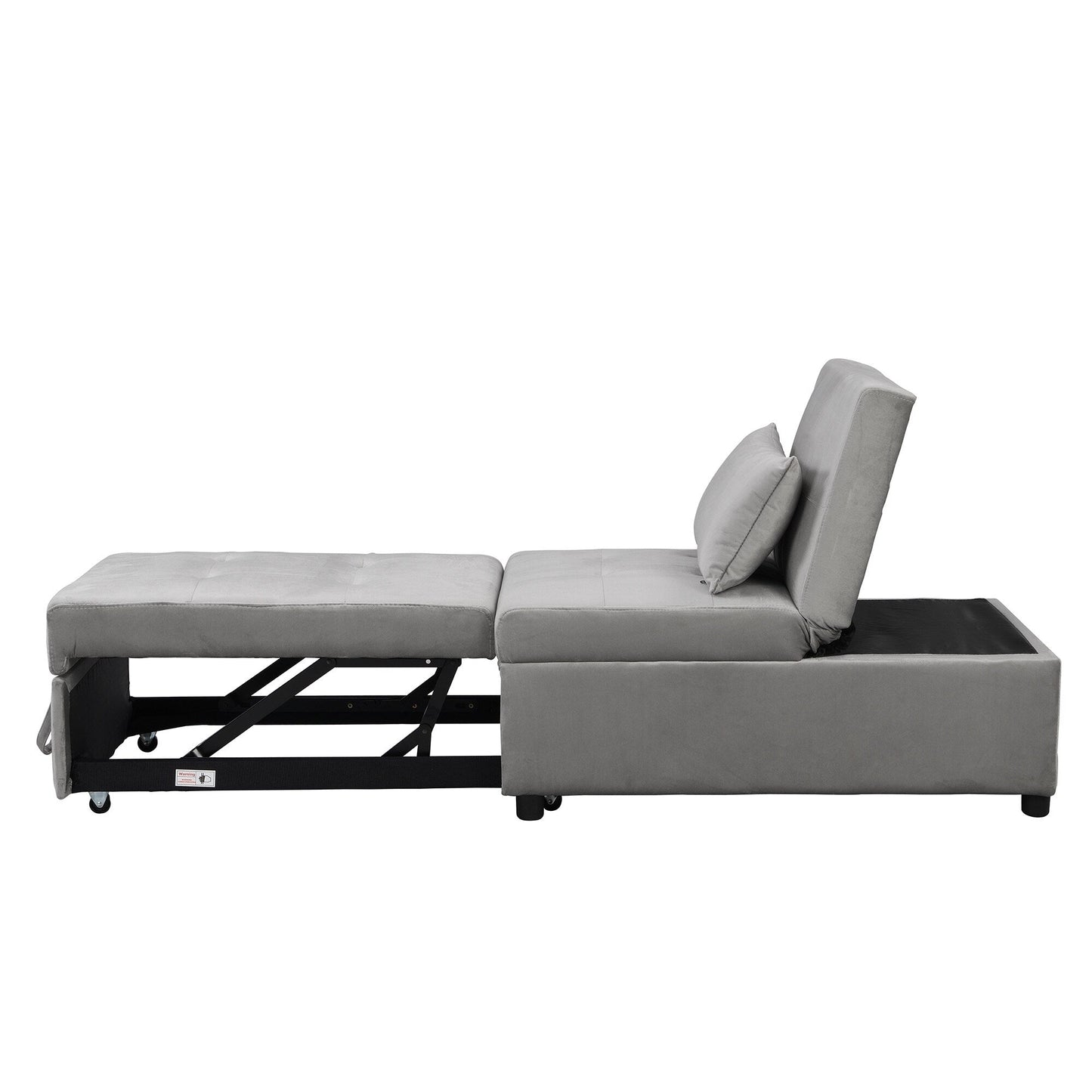 Canapé-lit ottoman simple pliable de 39,8 pouces avec dossier réglable et oreillers pour le salon