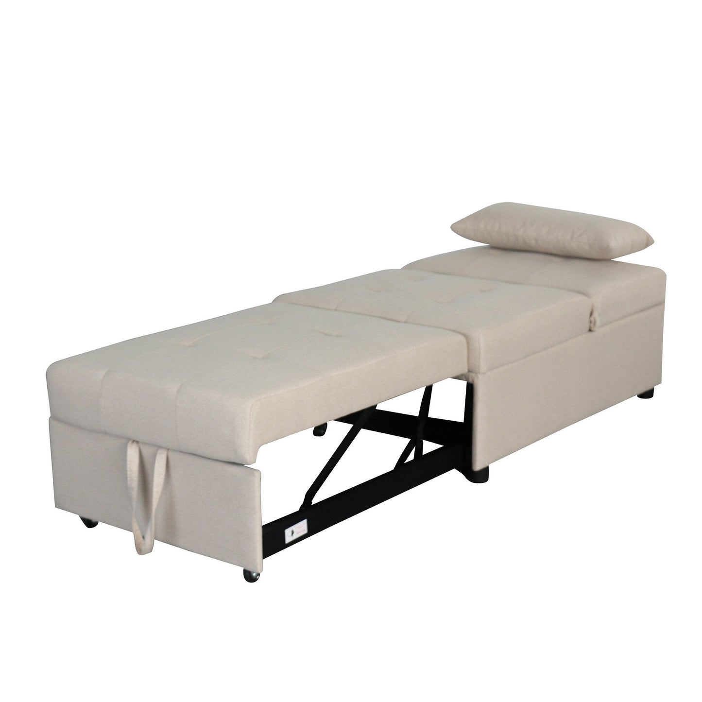 Canapé-lit ottoman simple pliable de 39,8 pouces avec dossier réglable et oreillers pour le salon