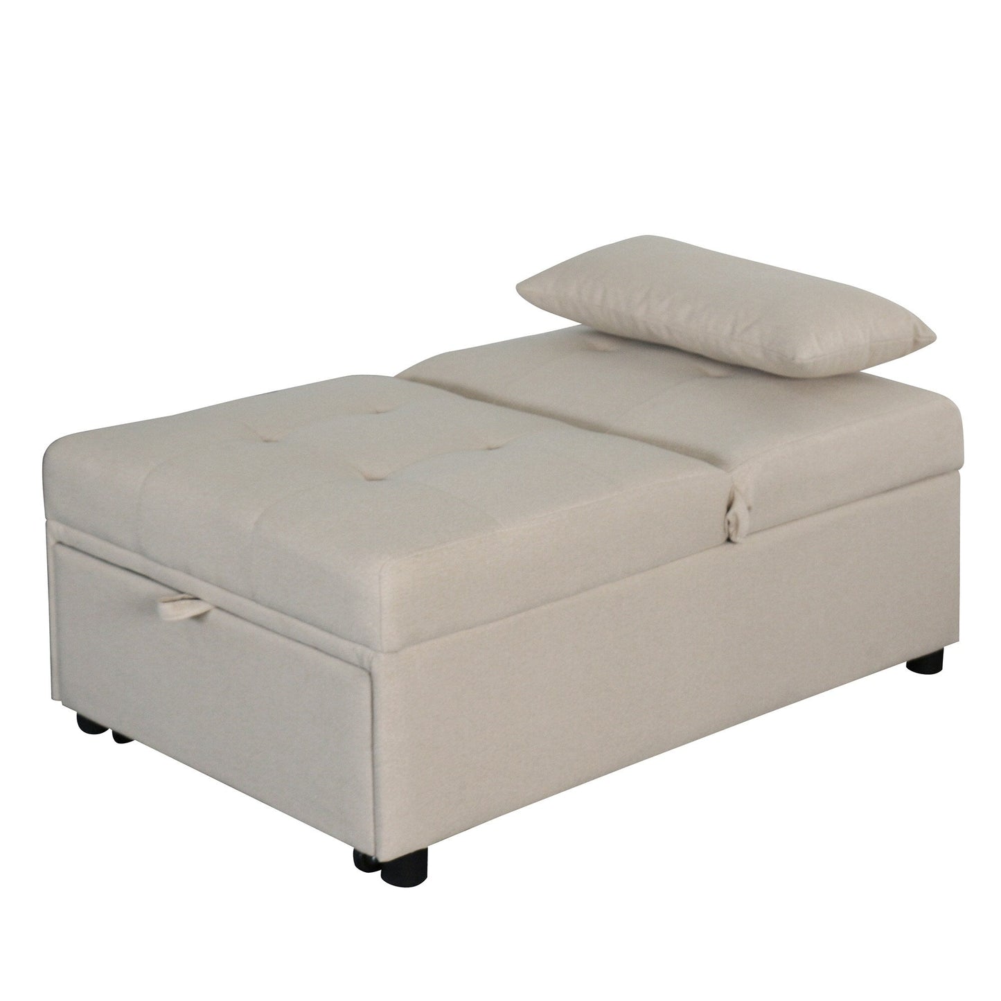 Canapé-lit ottoman simple pliable de 39,8 pouces avec dossier réglable et oreillers pour le salon