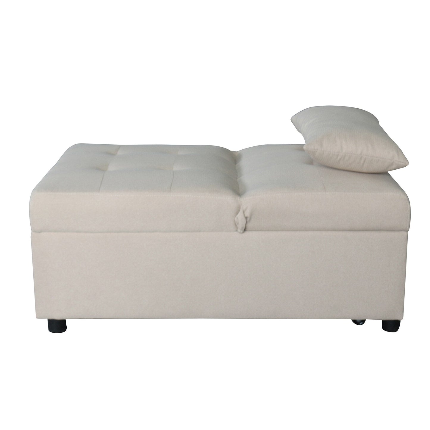 Canapé-lit ottoman simple pliable de 39,8 pouces avec dossier réglable et oreillers pour le salon