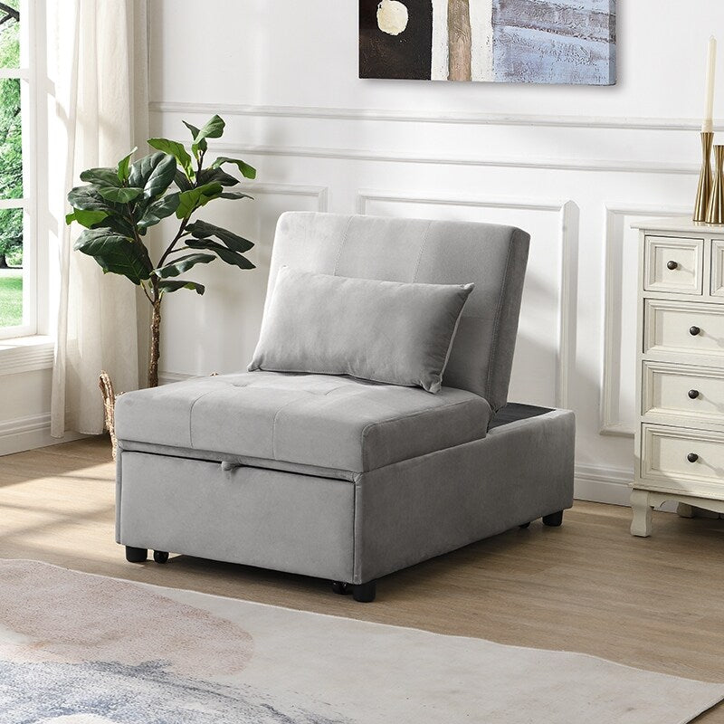 Canapé-lit ottoman simple pliable de 39,8 pouces avec dossier réglable et oreillers pour le salon