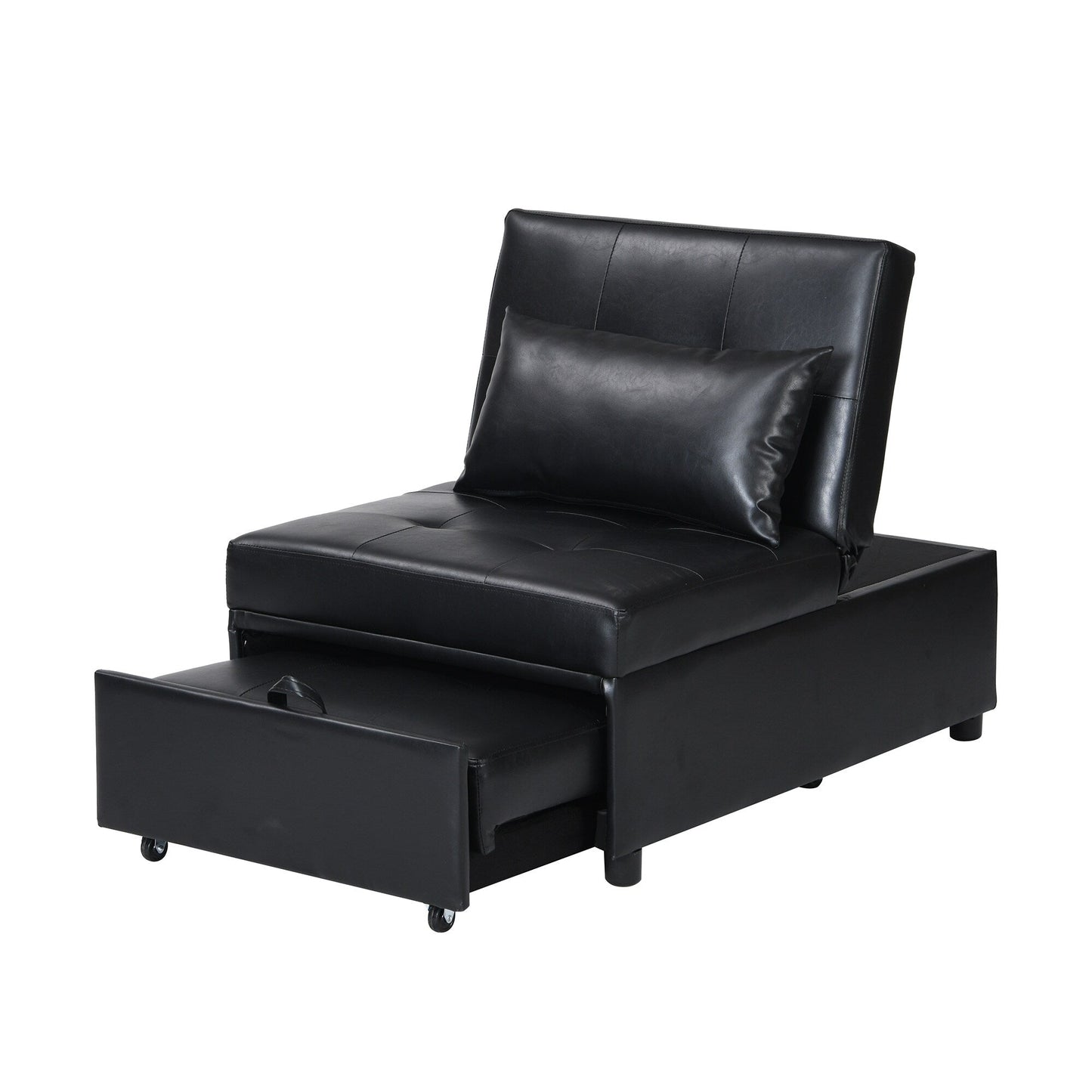 Canapé-lit ottoman simple pliable de 39,8 pouces avec dossier réglable et oreillers pour le salon