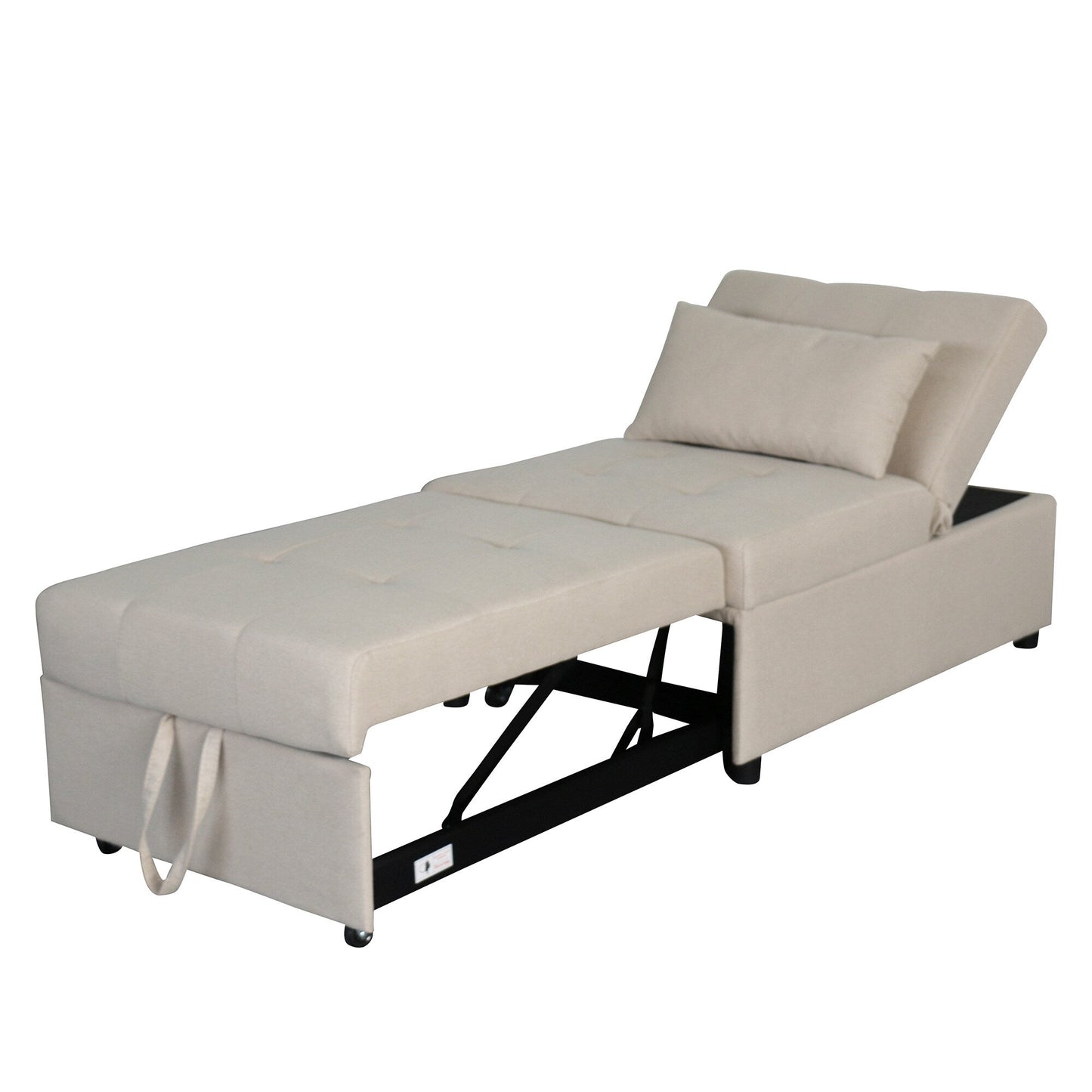 Canapé-lit ottoman simple pliable de 39,8 pouces avec dossier réglable et oreillers pour le salon