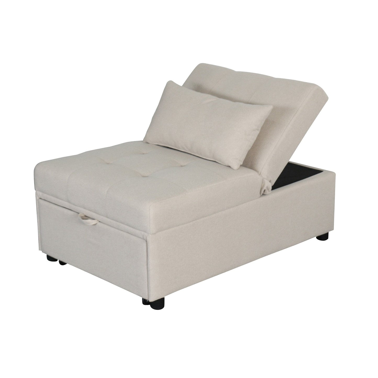 Canapé-lit ottoman simple pliable de 39,8 pouces avec dossier réglable et oreillers pour le salon