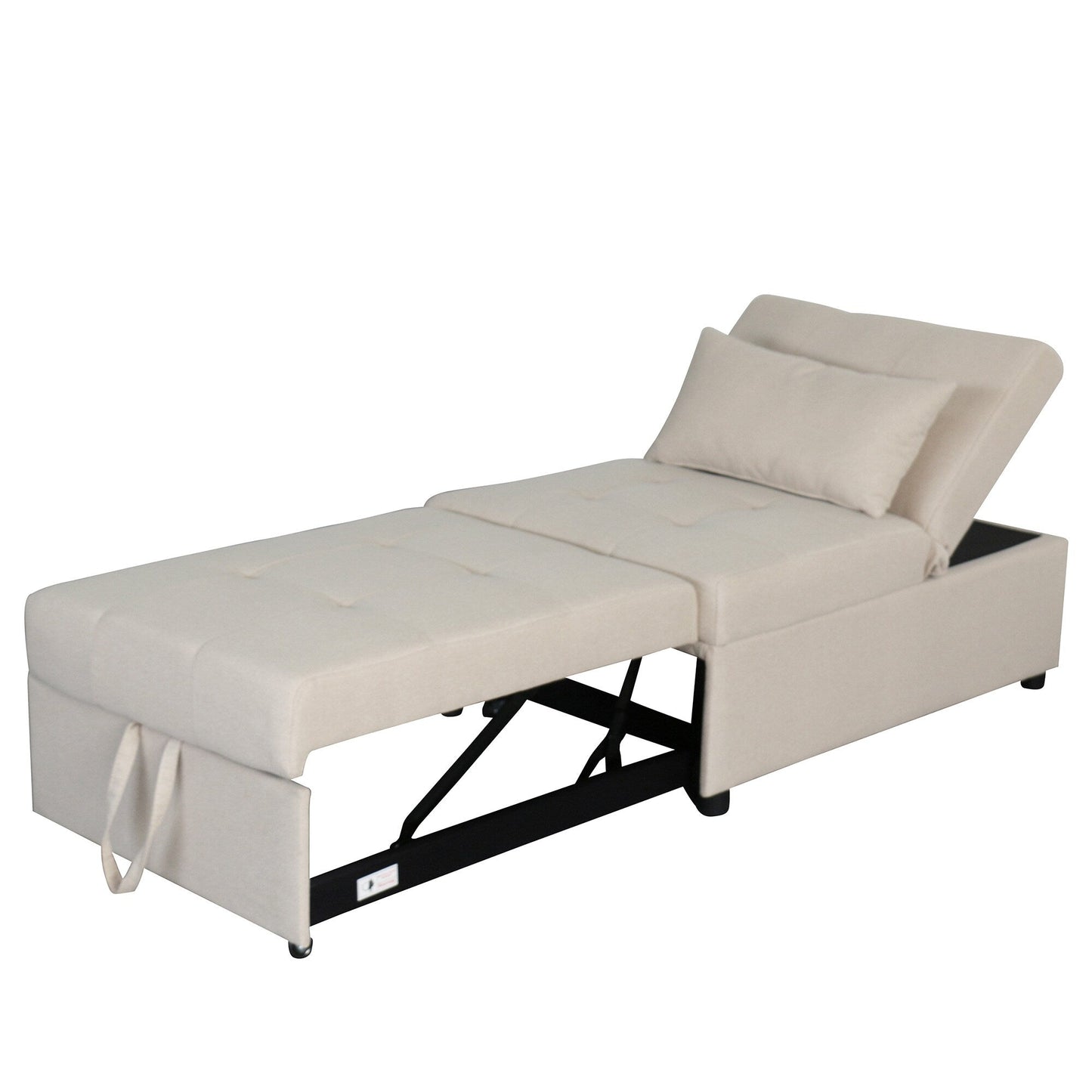 Canapé-lit ottoman simple pliable de 39,8 pouces avec dossier réglable et oreillers pour le salon