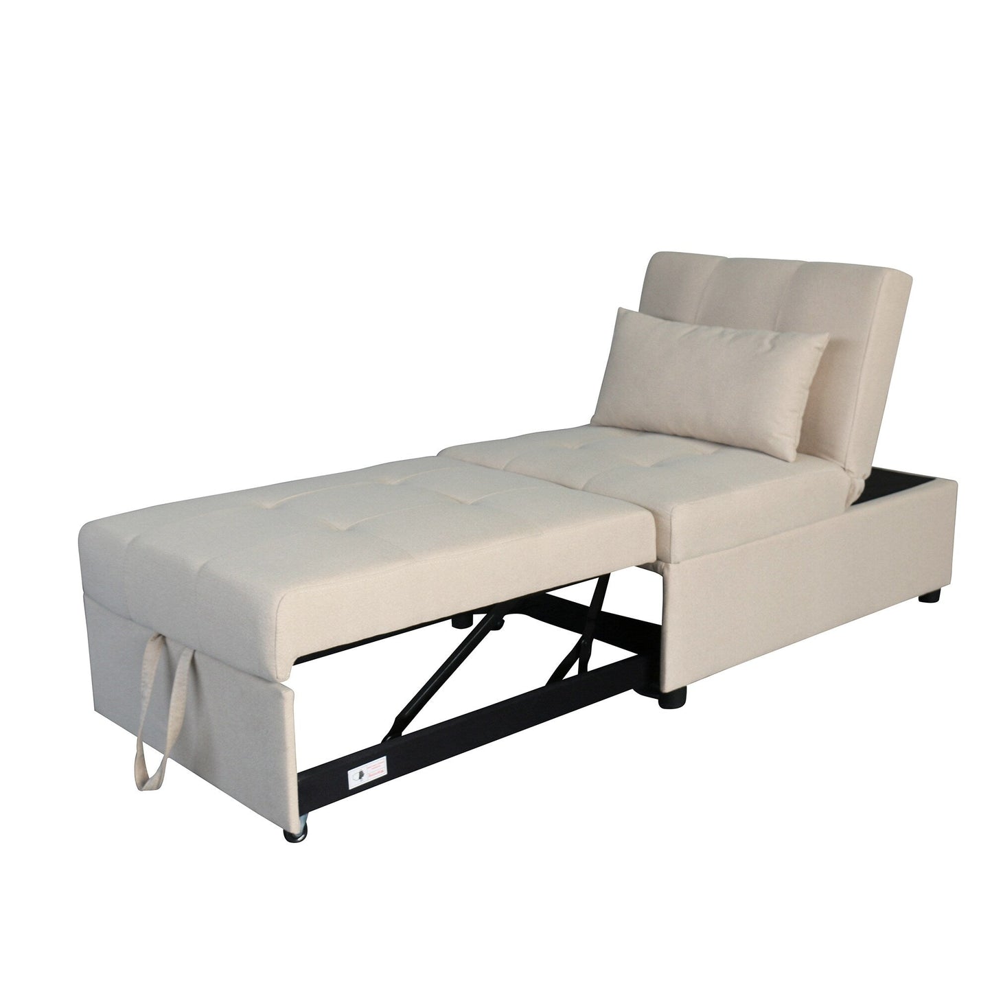 Canapé-lit ottoman simple pliable de 39,8 pouces avec dossier réglable et oreillers pour le salon