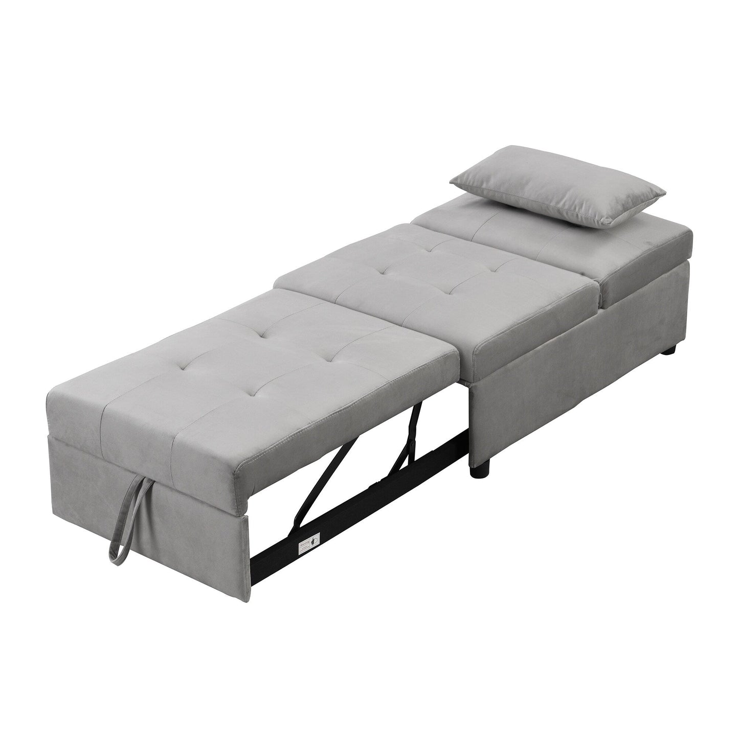 Canapé-lit ottoman simple pliable de 39,8 pouces avec dossier réglable et oreillers pour le salon