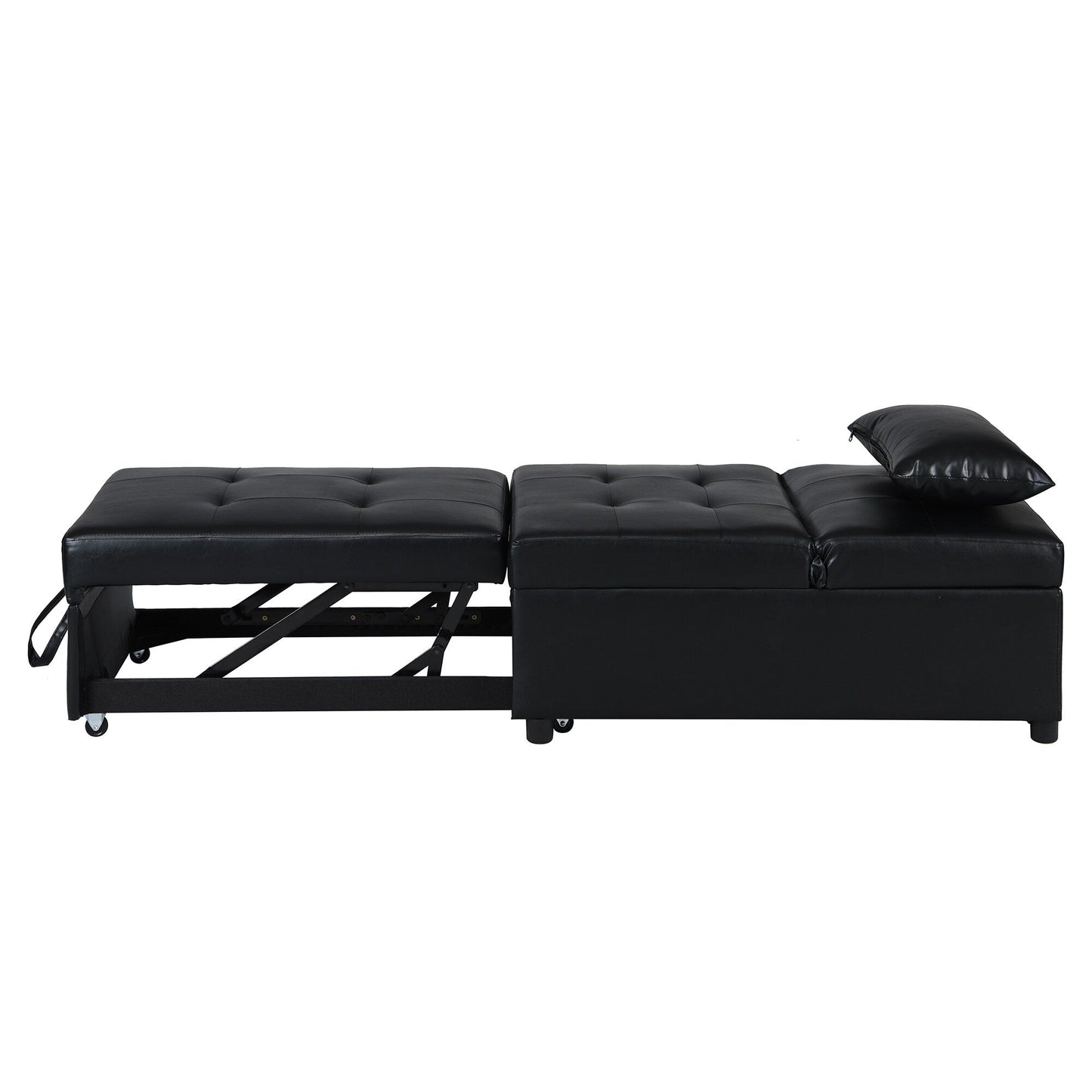 Canapé-lit ottoman simple pliable de 39,8 pouces avec dossier réglable et oreillers pour le salon