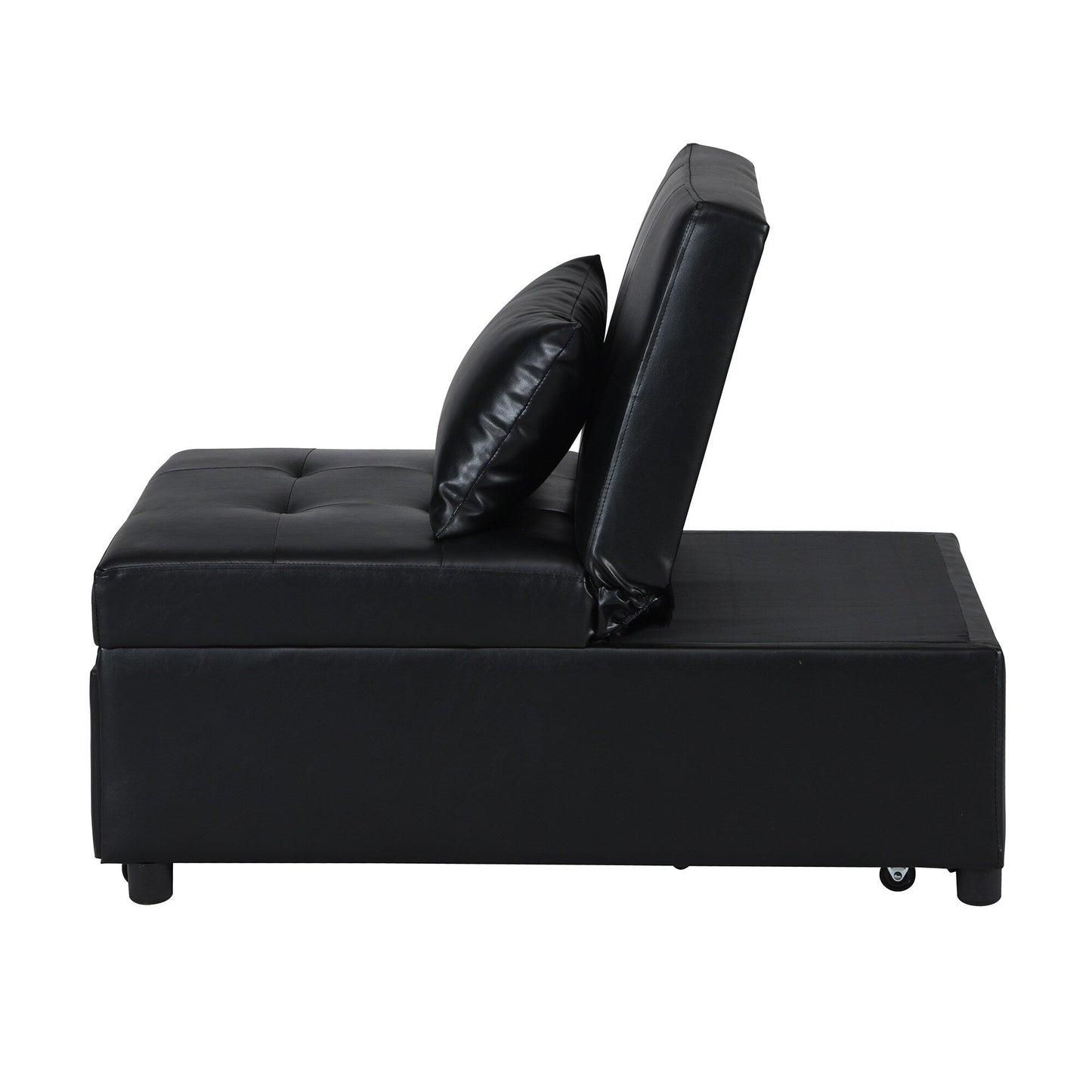 Canapé-lit ottoman simple pliable de 39,8 pouces avec dossier réglable et oreillers pour le salon