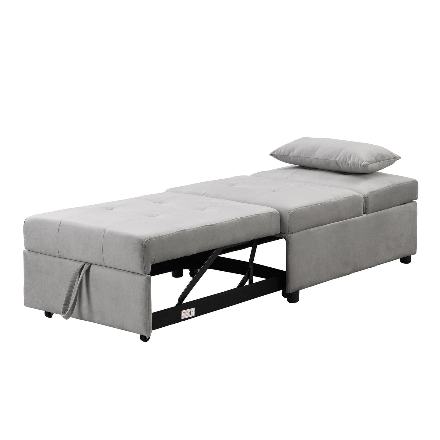 Canapé-lit ottoman simple pliable de 39,8 pouces avec dossier réglable et oreillers pour le salon