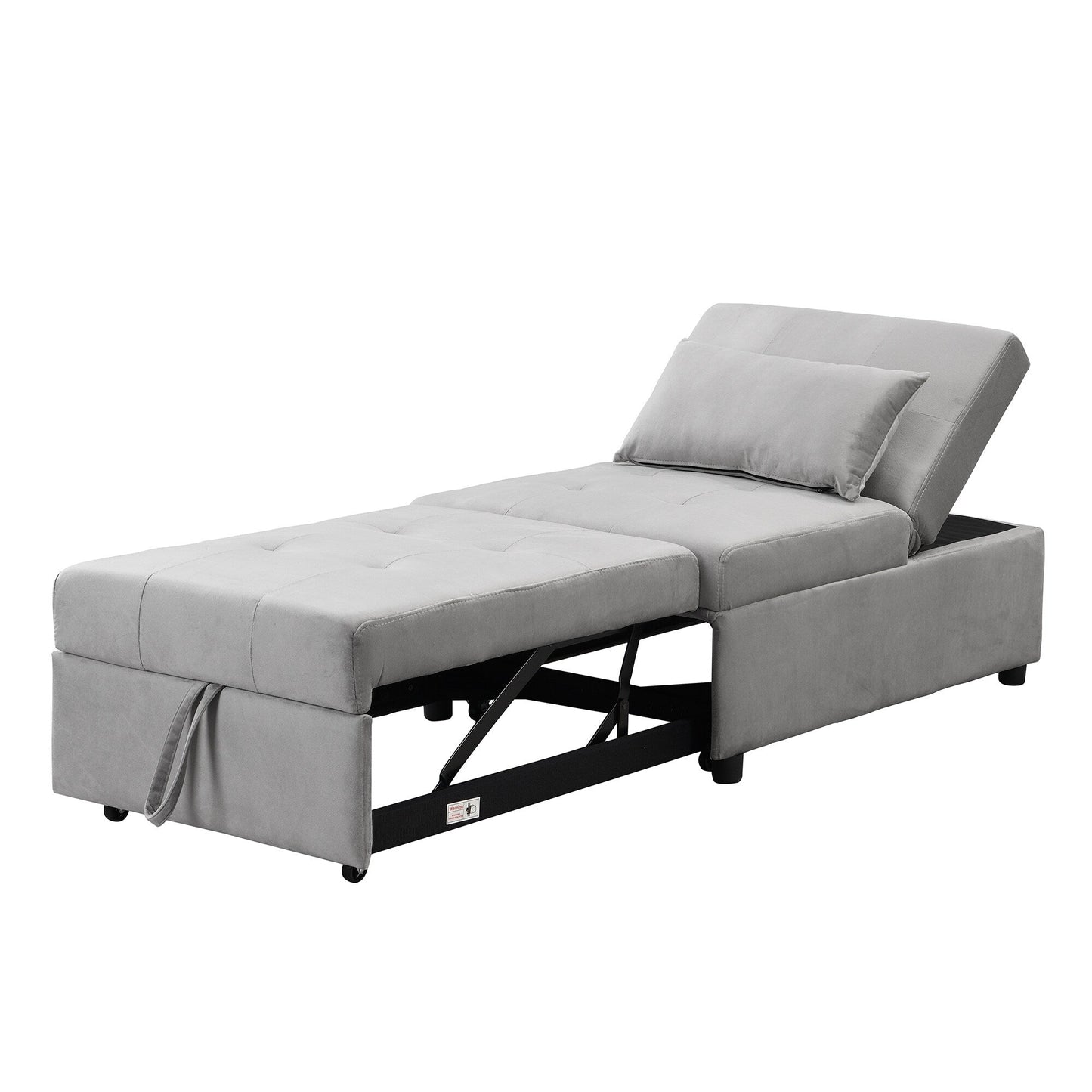 Canapé-lit ottoman simple pliable de 39,8 pouces avec dossier réglable et oreillers pour le salon