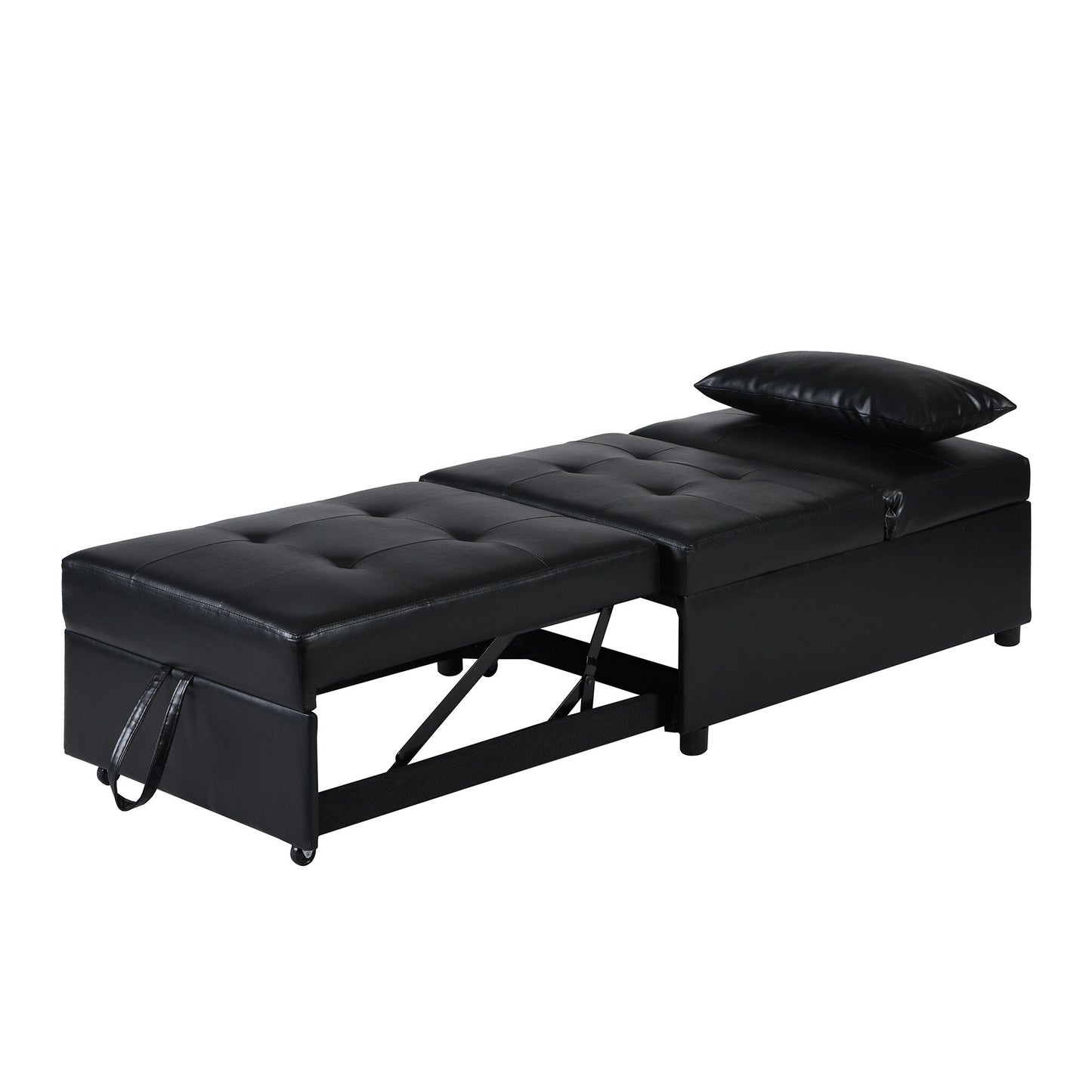 Canapé-lit ottoman simple pliable de 39,8 pouces avec dossier réglable et oreillers pour le salon