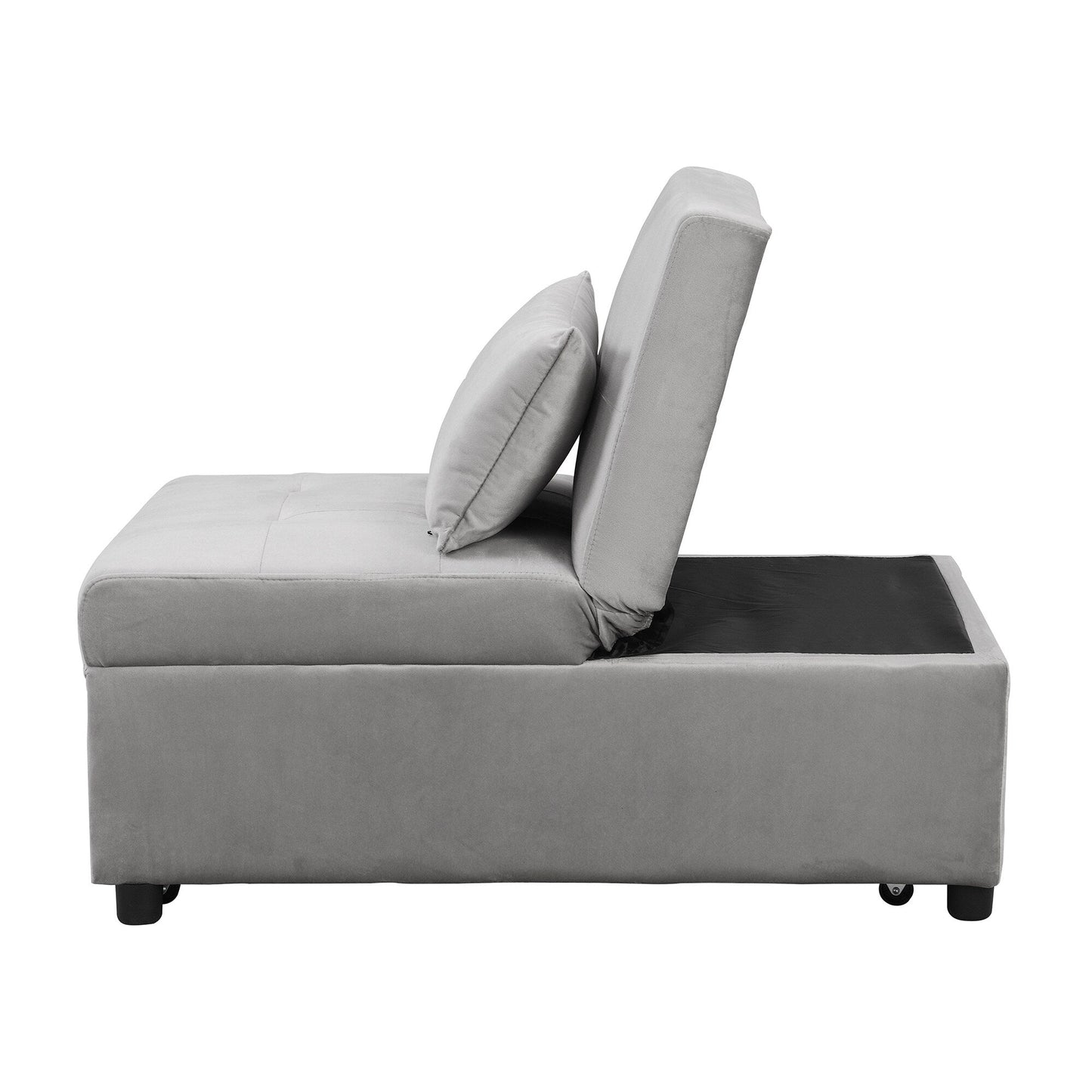 Canapé-lit ottoman simple pliable de 39,8 pouces avec dossier réglable et oreillers pour le salon