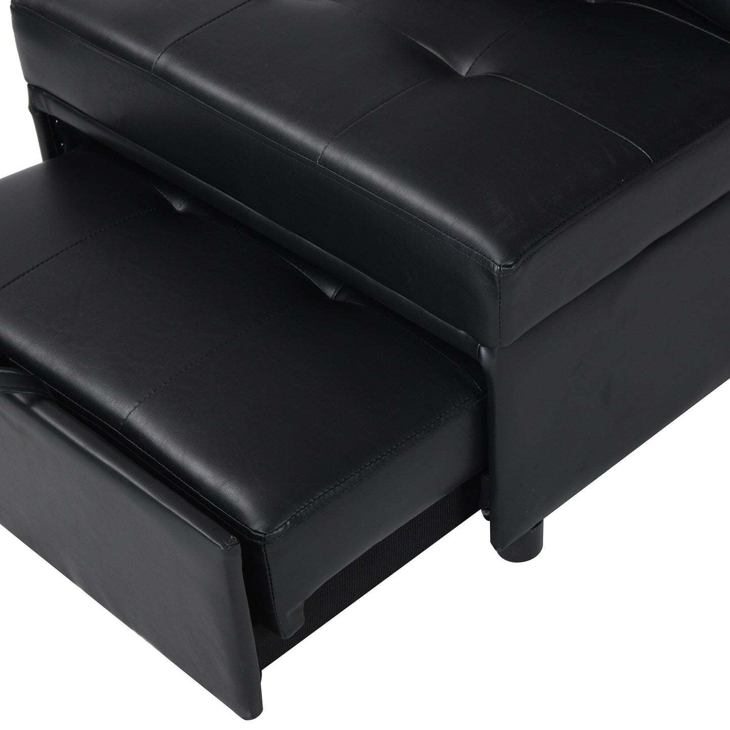 Canapé-lit ottoman simple pliable de 39,8 pouces avec dossier réglable et oreillers pour le salon