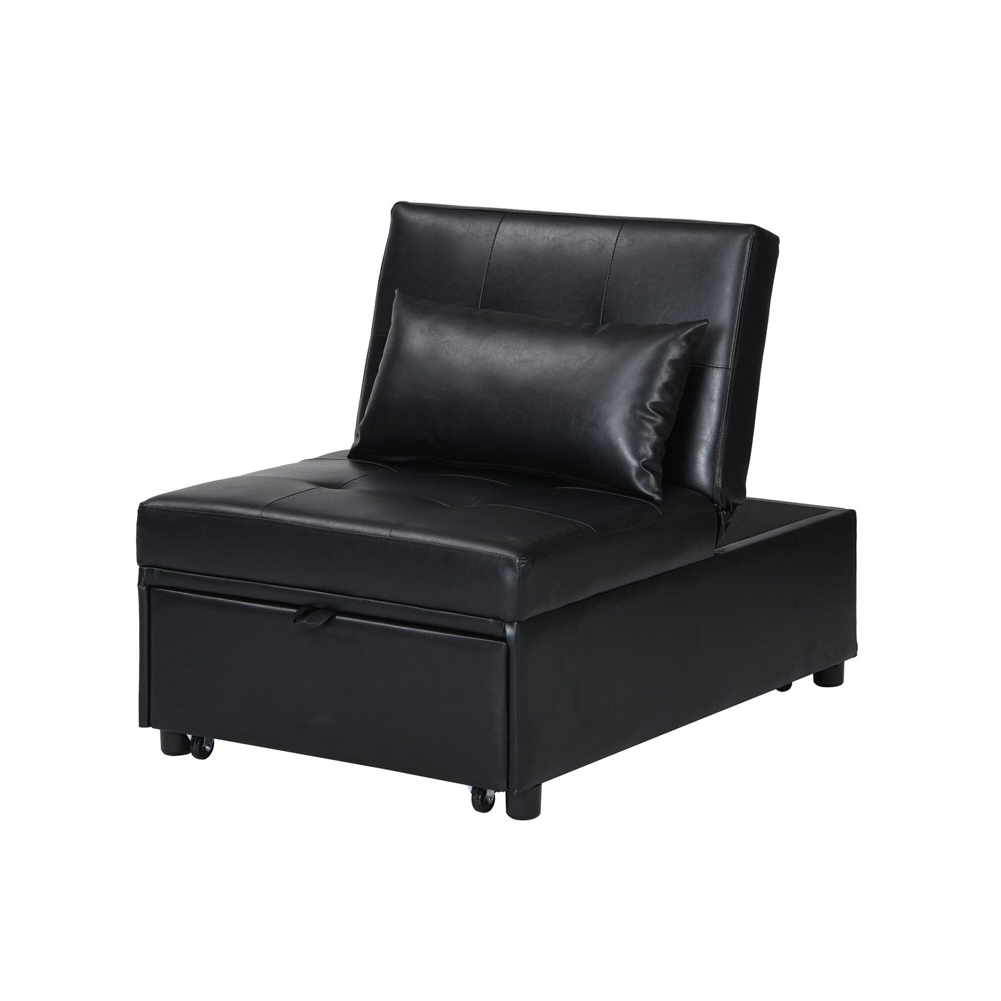 Canapé-lit ottoman simple pliable de 39,8 pouces avec dossier réglable et oreillers pour le salon