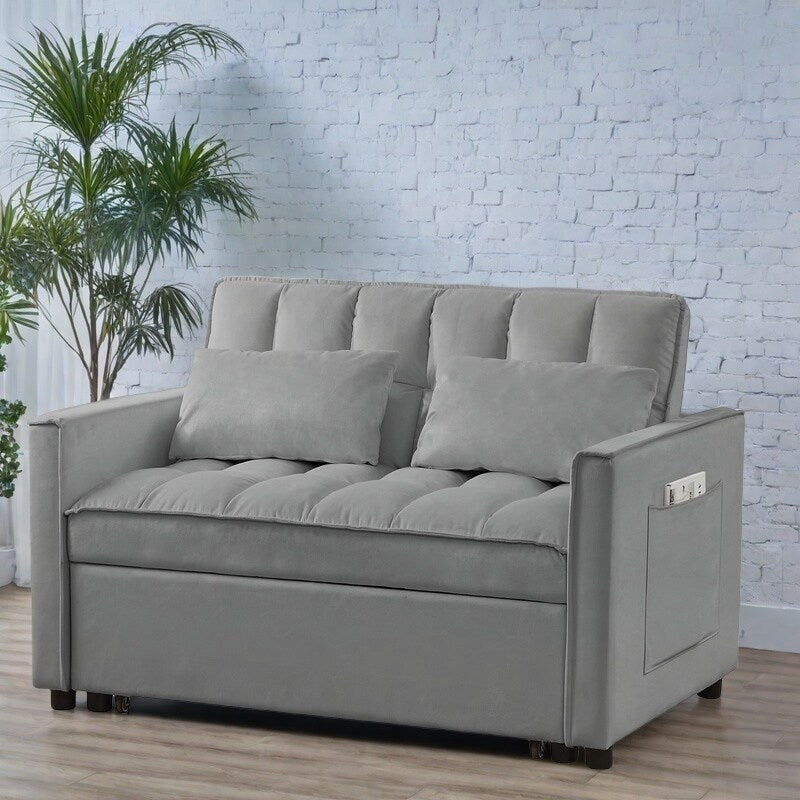 Canapé-lit 4 places moderne en velours avec dossier réglable (52,75 $)