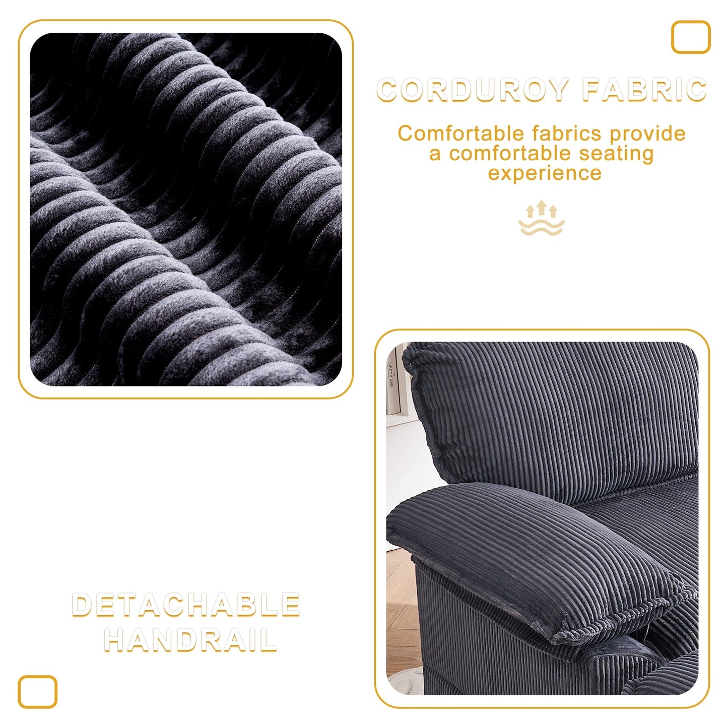 Fauteuil surdimensionné de 56,9 W avec ottoman, fauteuil de lecture pour chambre à coucher, canapé-lit inclinable moderne surdimensionné