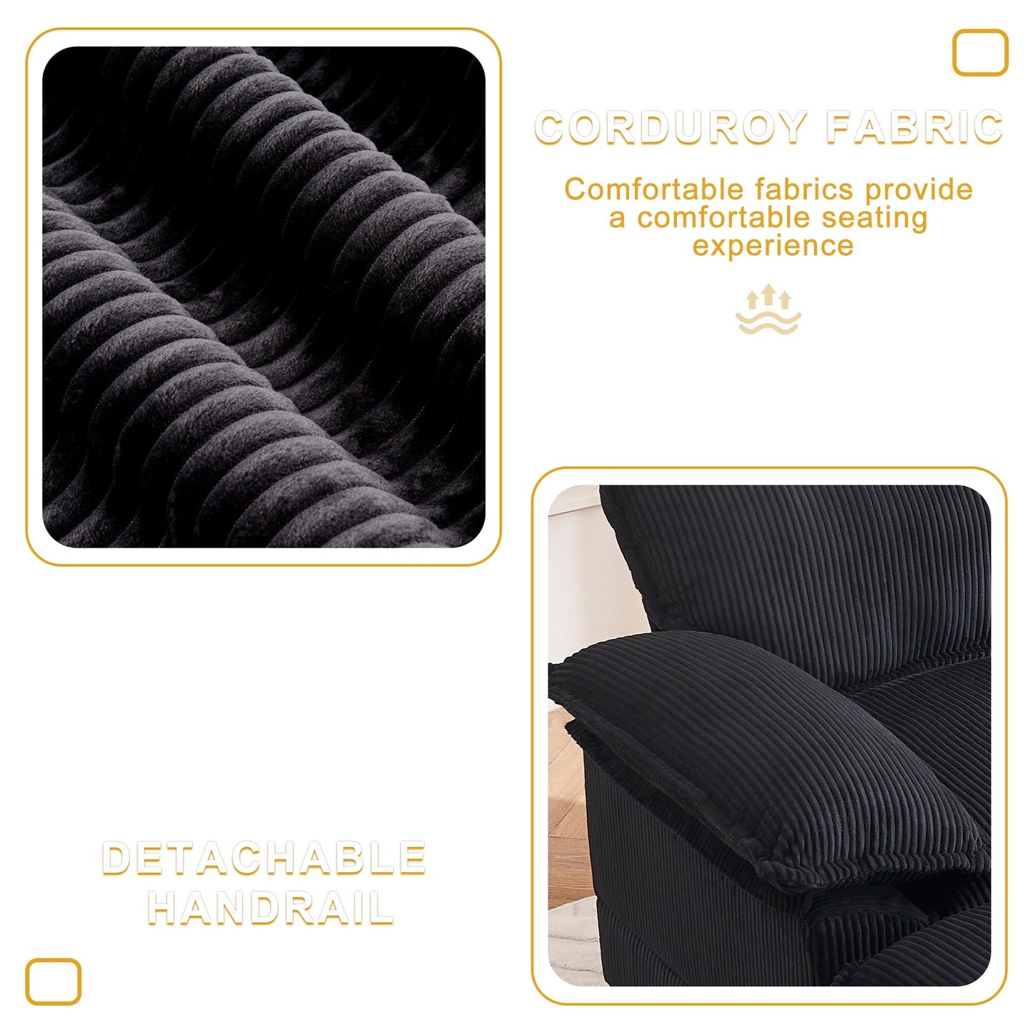Fauteuil surdimensionné de 56,9 W avec ottoman, fauteuil de lecture pour chambre à coucher, canapé-lit inclinable moderne surdimensionné