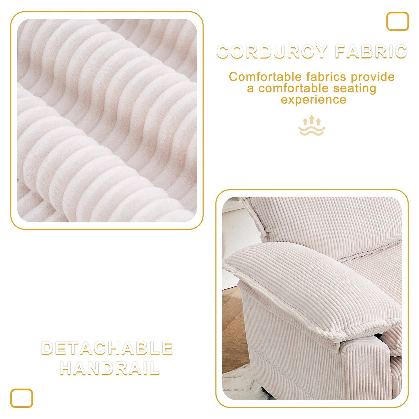 Fauteuil surdimensionné de 56,9 W avec ottoman, fauteuil de lecture pour chambre à coucher, canapé-lit inclinable moderne surdimensionné