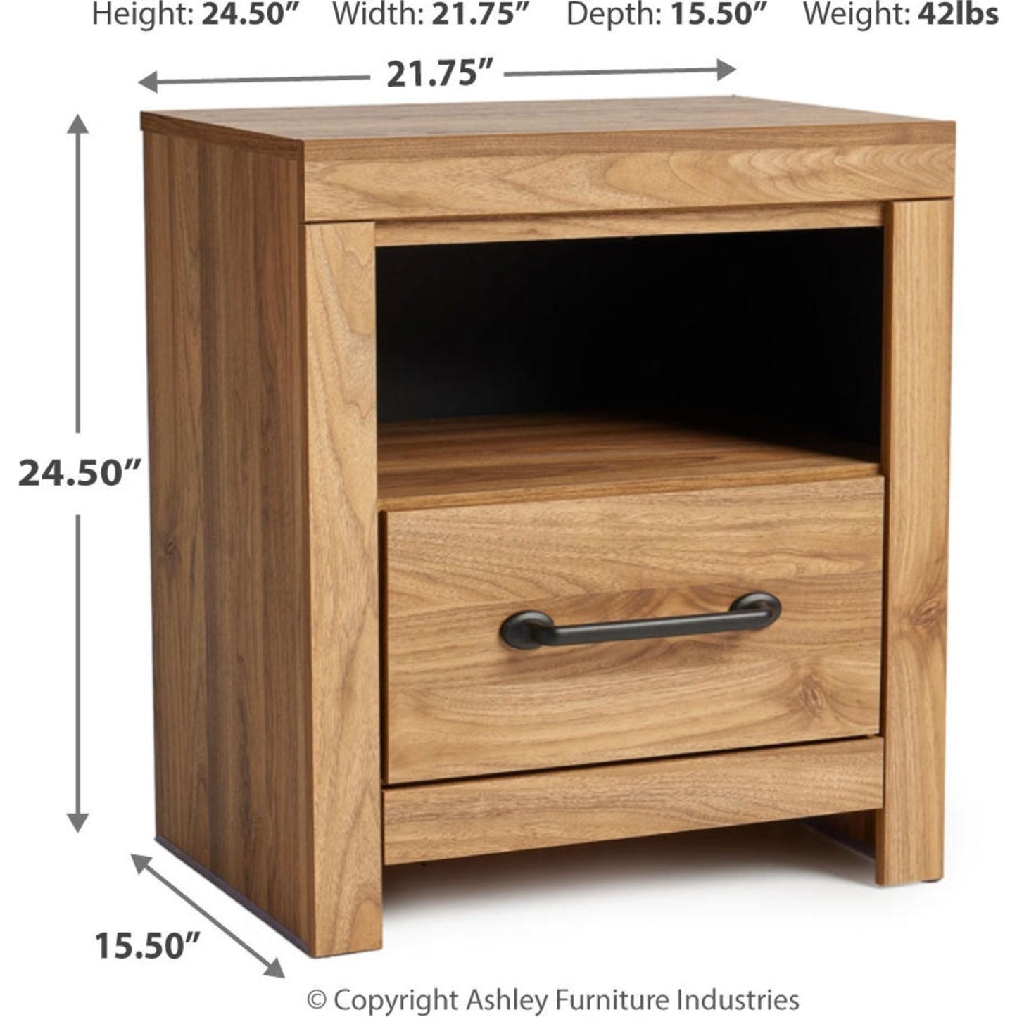 Table de chevet Pasklyn - Marron