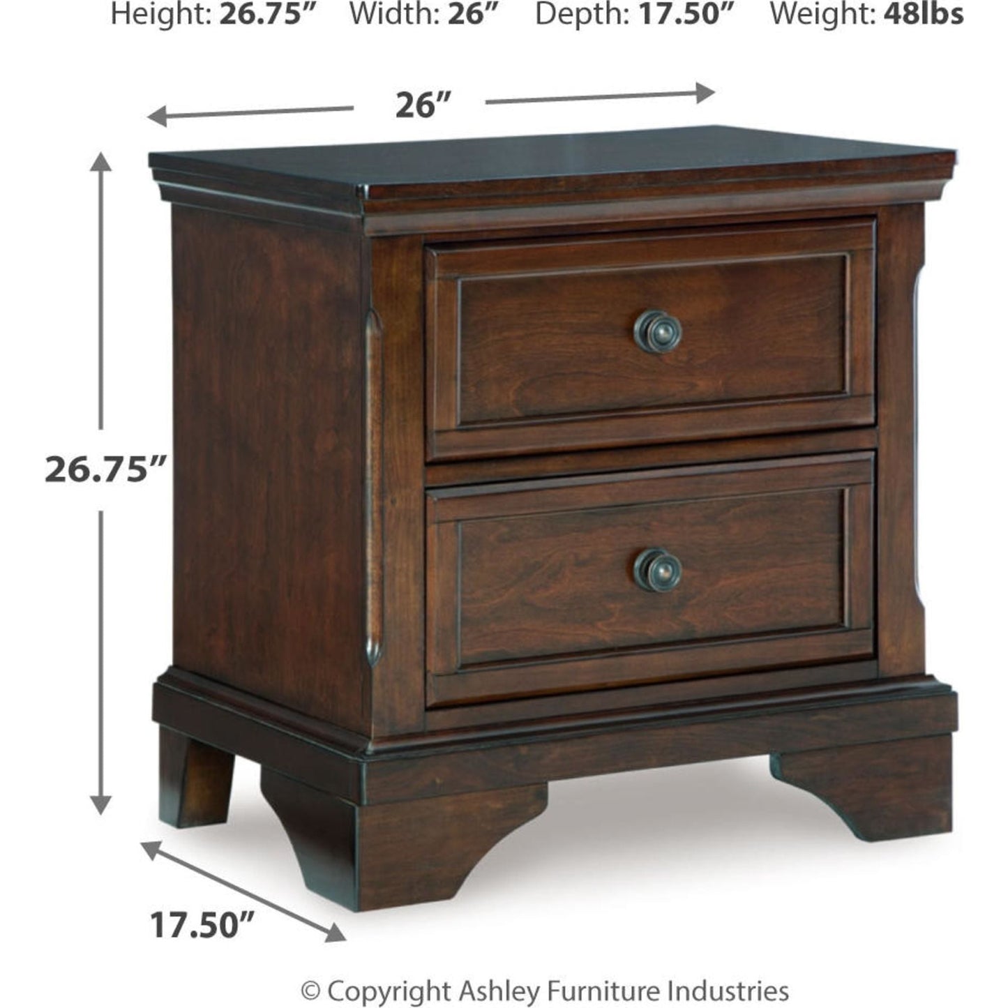 Table de chevet Trellington - Marron