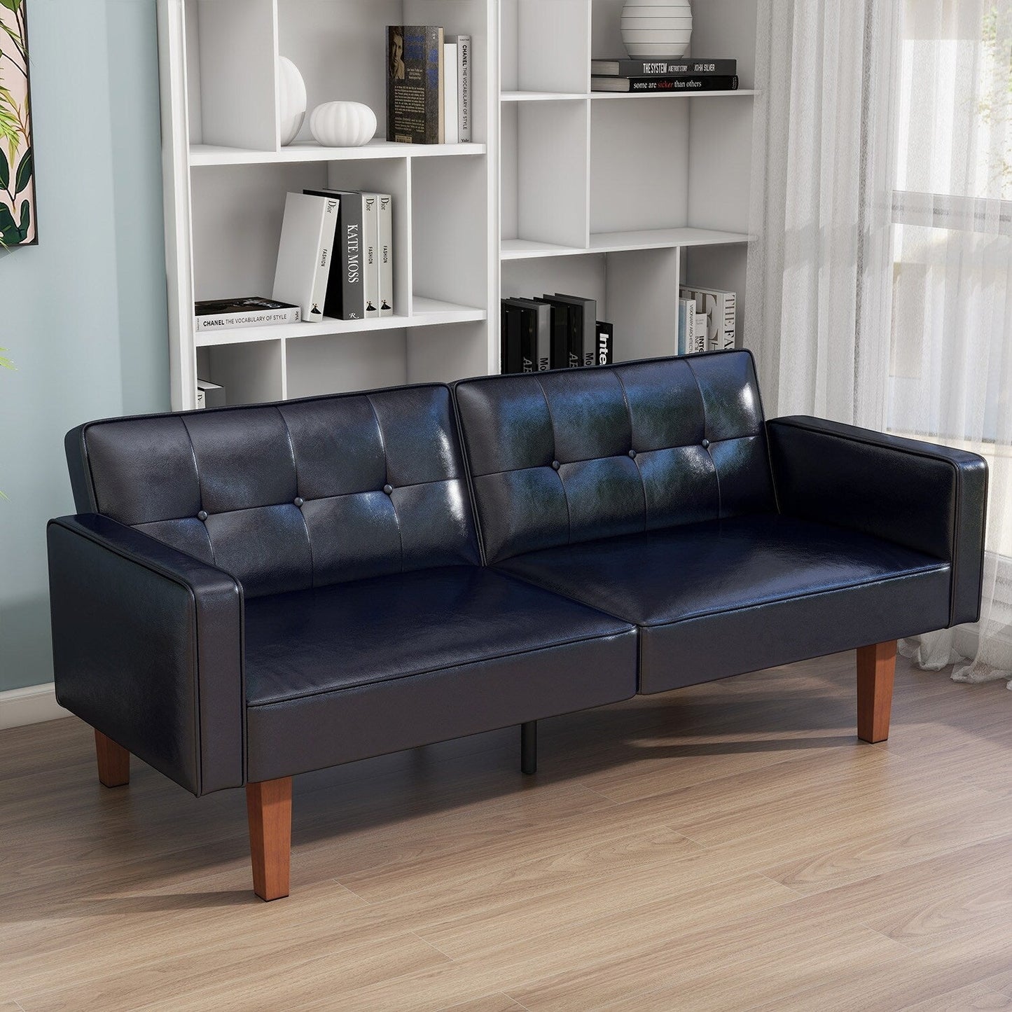 Canapé-lit convertible double de 68 po avec dossier capitonné réglable, 5 couleurs en option – 22,44 po P x 68,11 po L x 28,74 po H