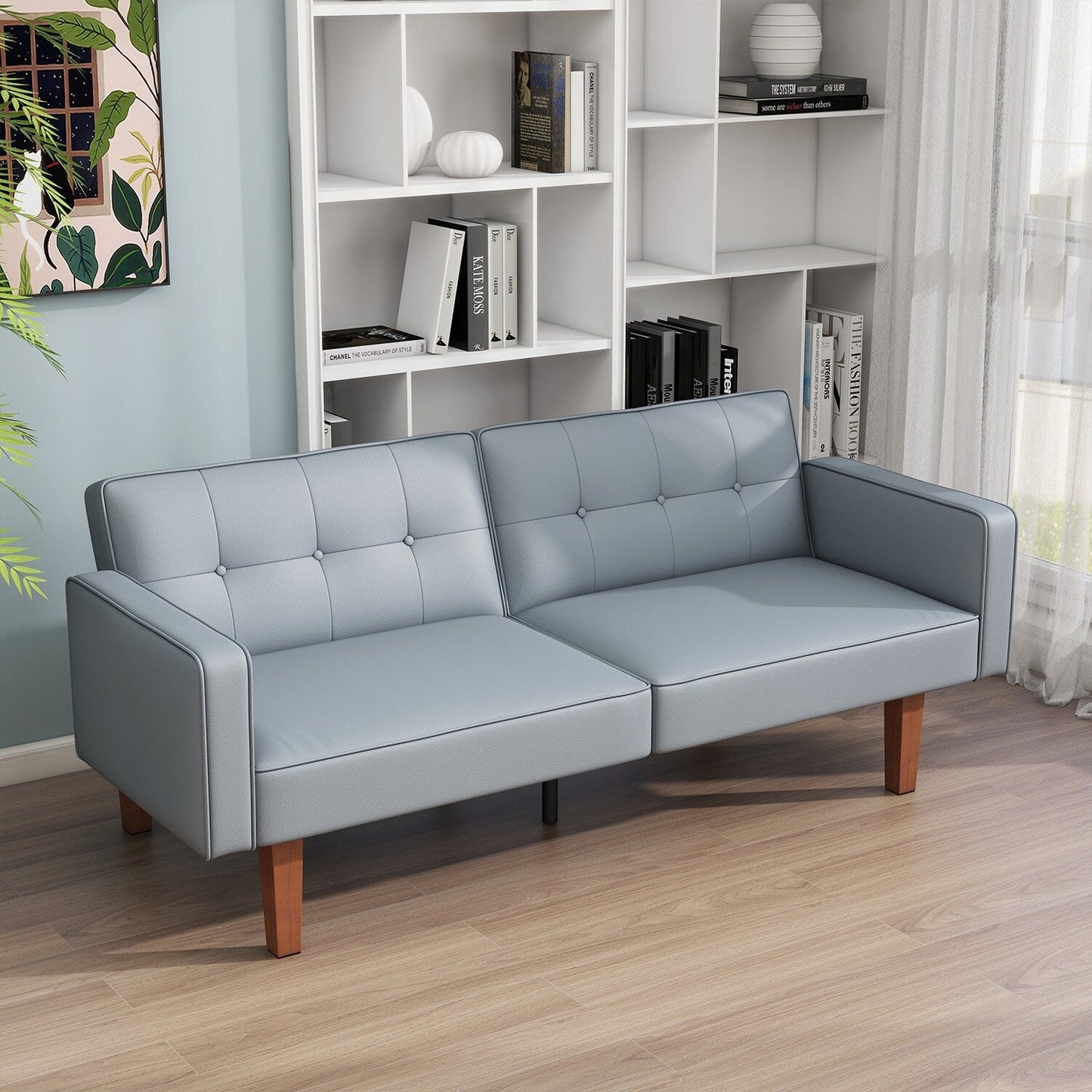 Canapé-lit convertible double de 68 po avec dossier capitonné réglable, 5 couleurs en option – 22,44 po P x 68,11 po L x 28,74 po H