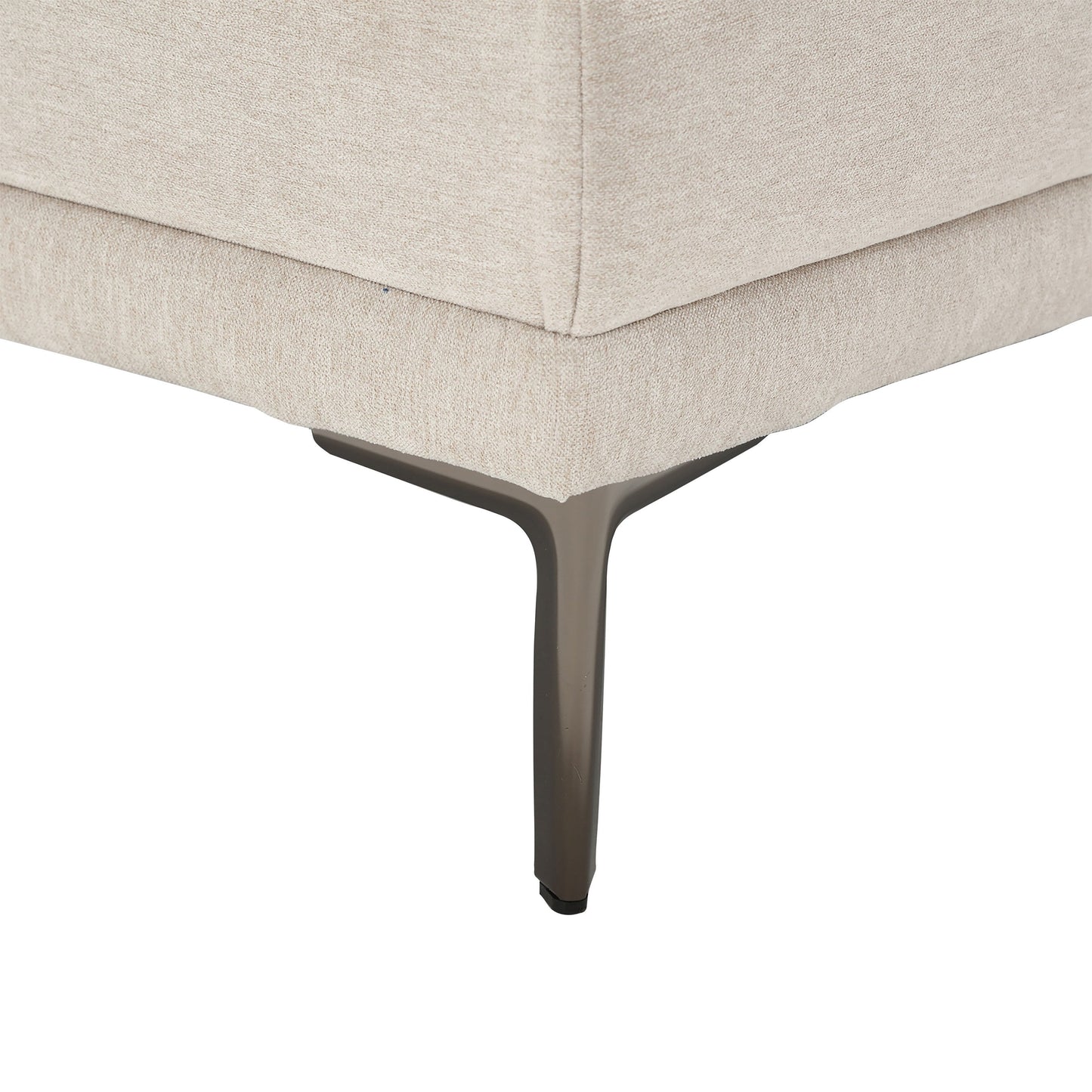 Canapé causeuse beige moderne en lin 102.36 avec accoudoirs réglables et coussins capitonnés pour le salon