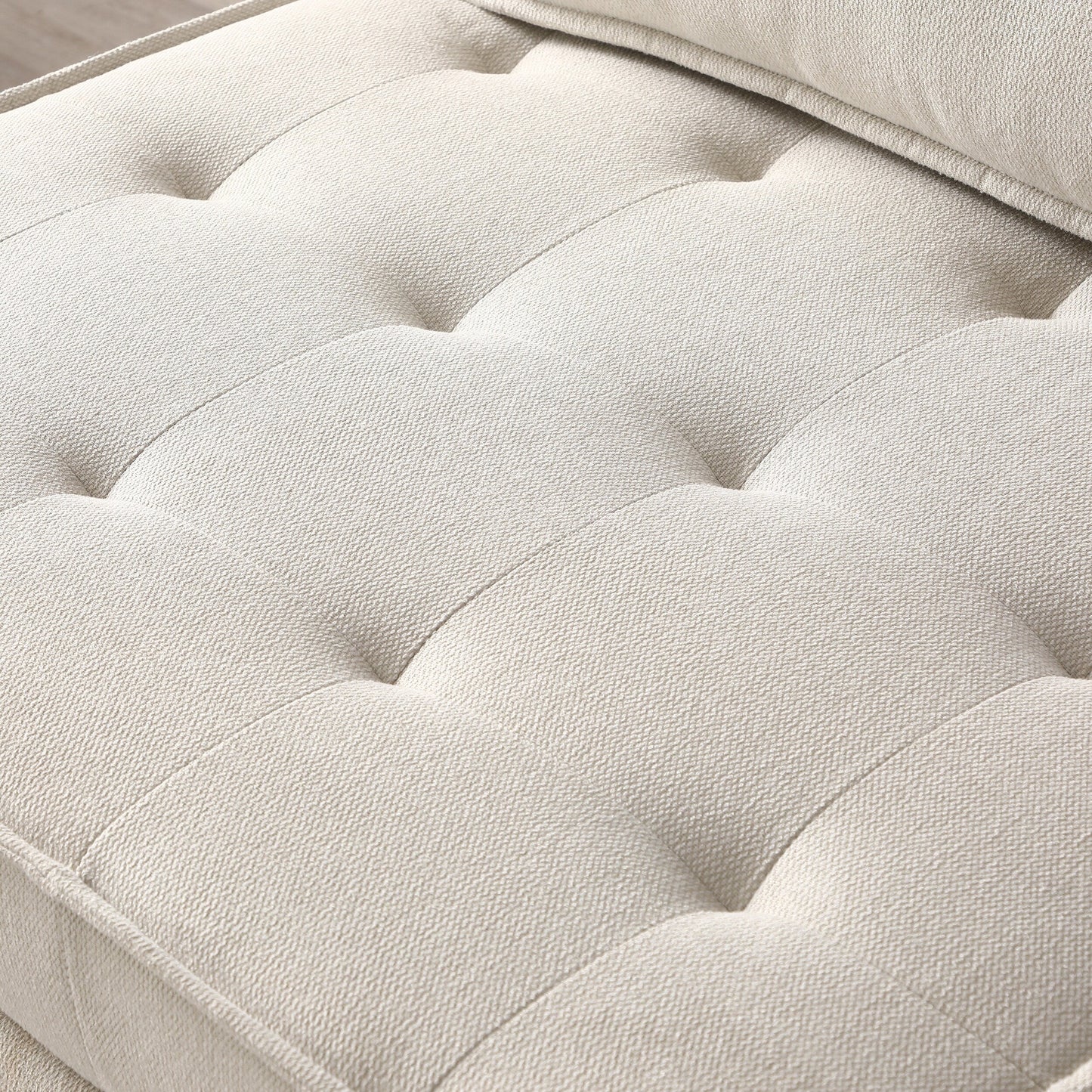 Canapé-lit ottoman beige avec dossier réglable